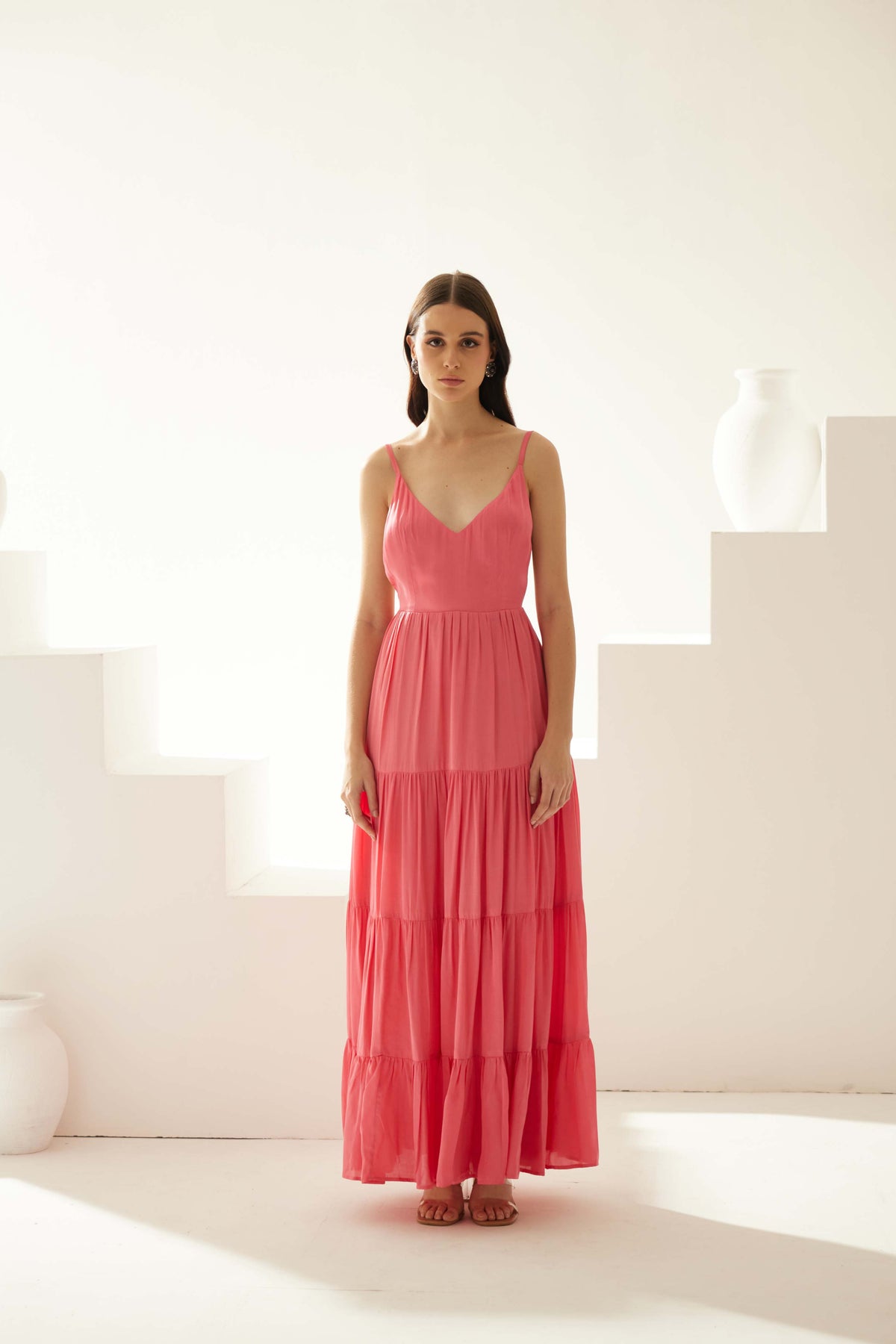 Peach Tier Maxi Dress