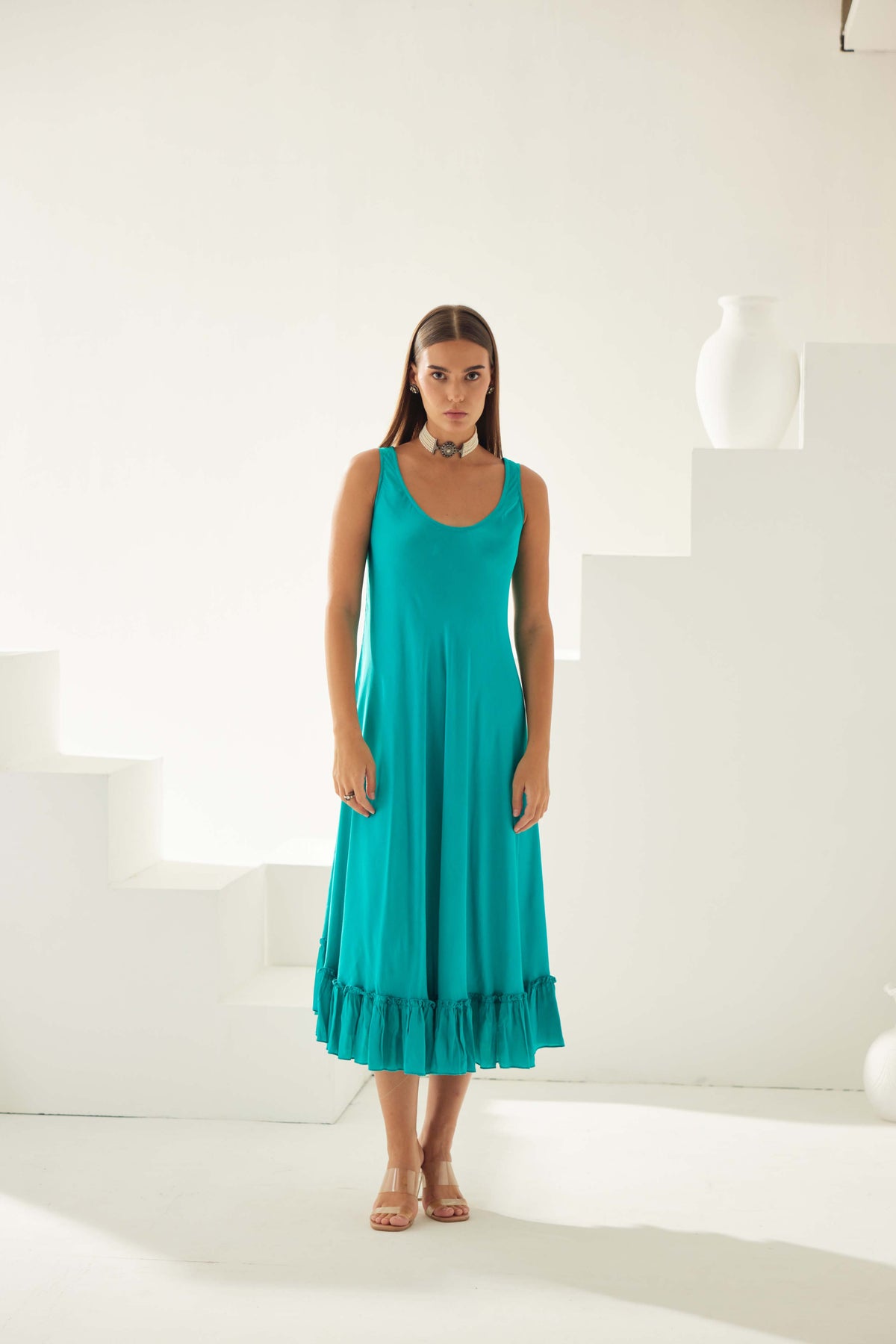 Turquoise Midi Dress