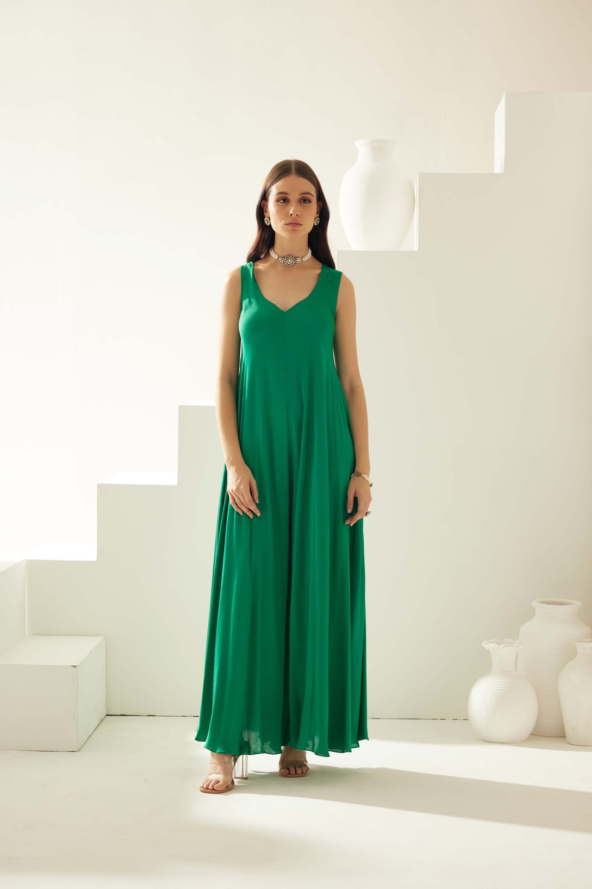 Green Sleeveless Jumpsuit