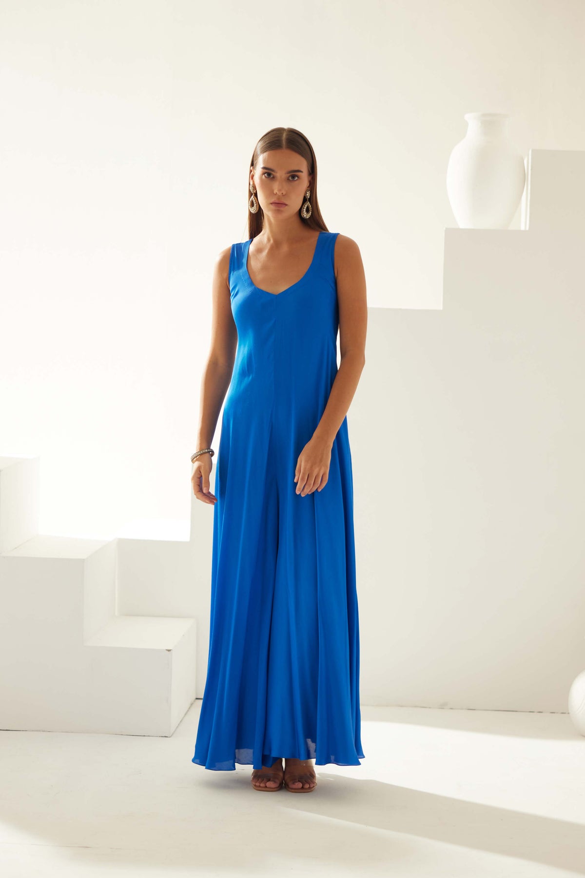 Cobalt Blue Sleeveless Jumpsuit