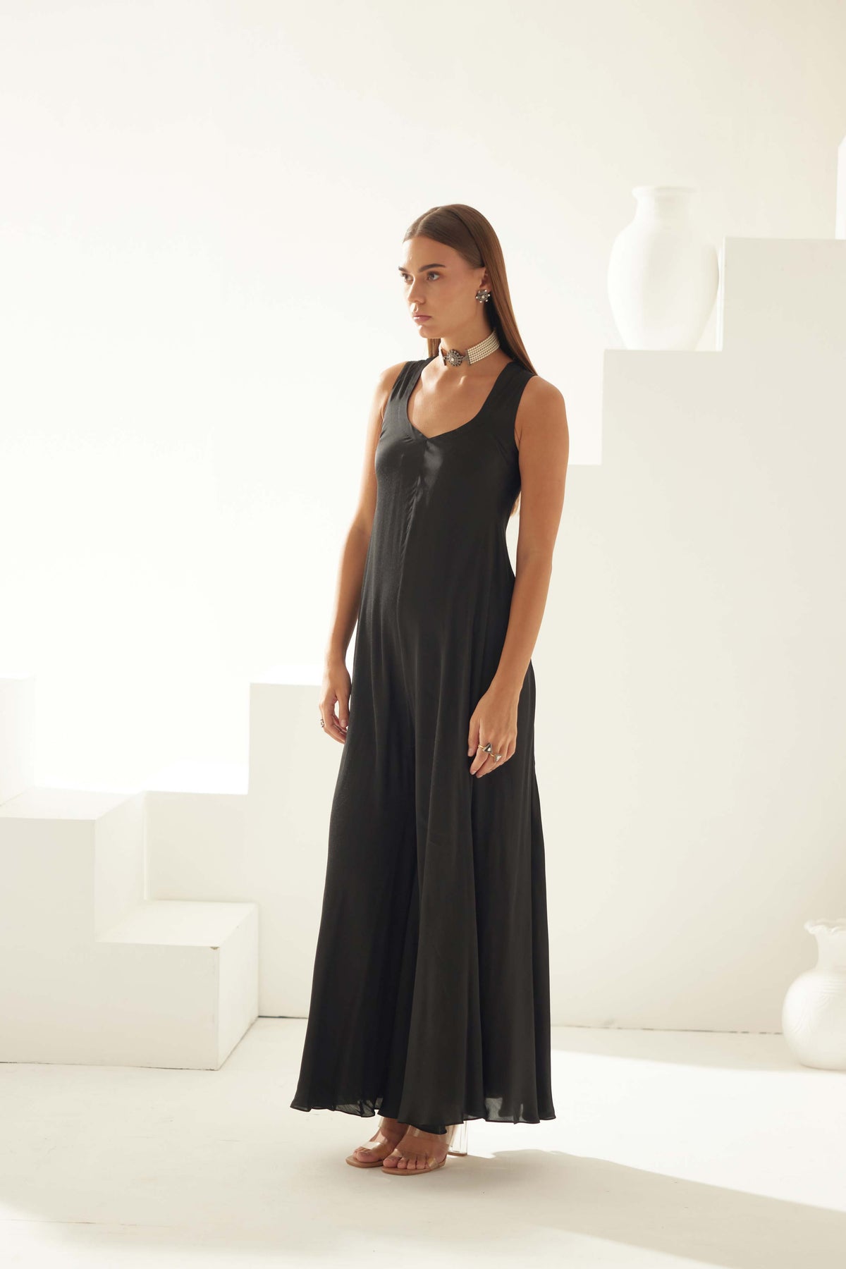 Black Sleeveless Jumpsuit