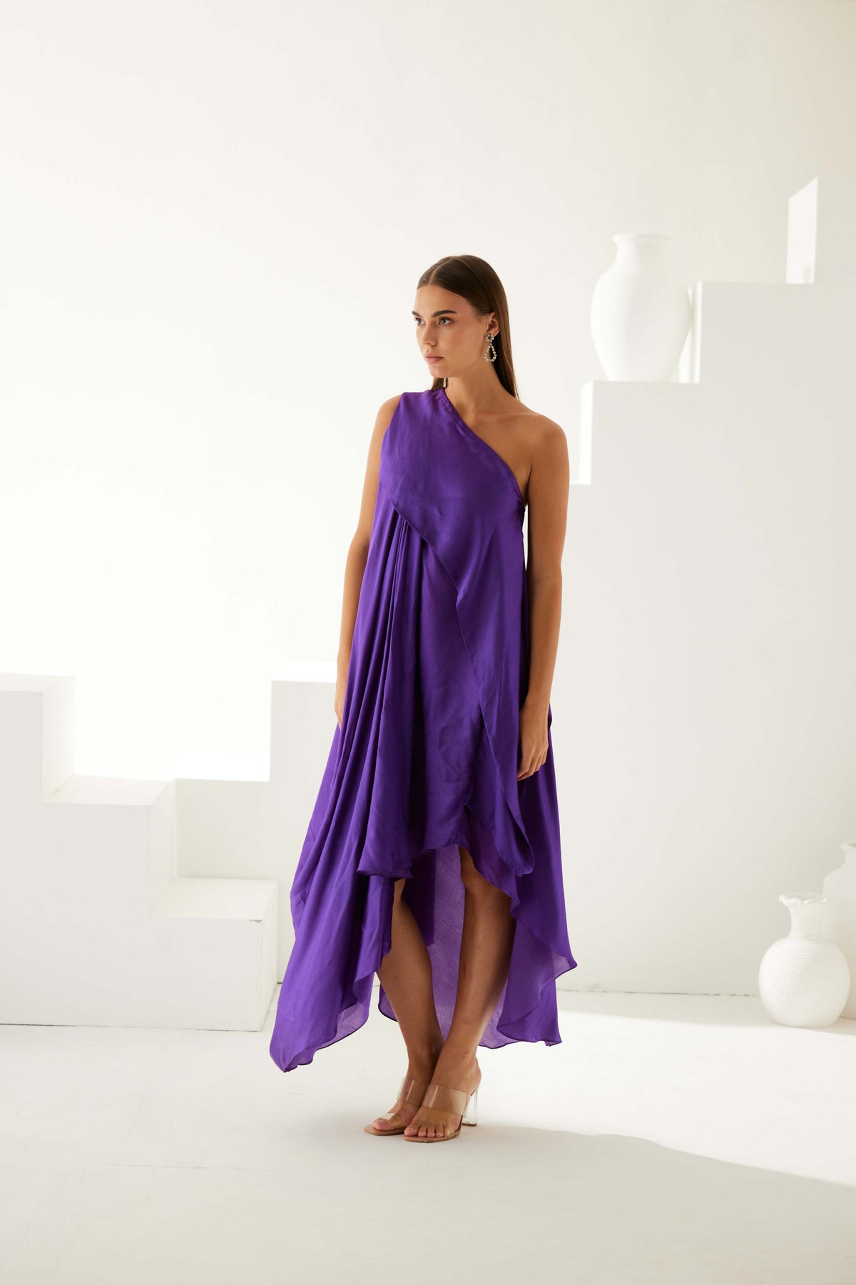 Voilet Asymmetrical Maxi Dress