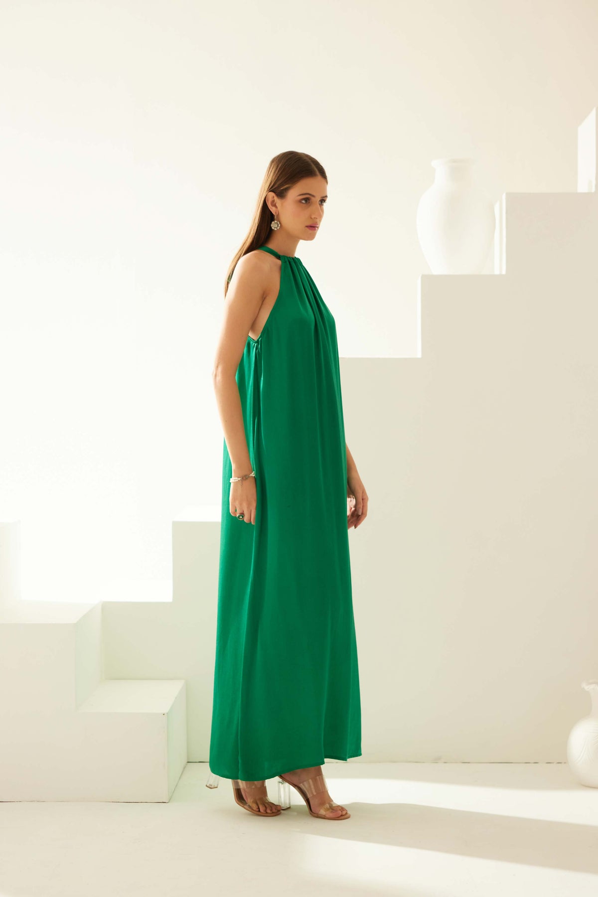 Green Halter Maxi Dress