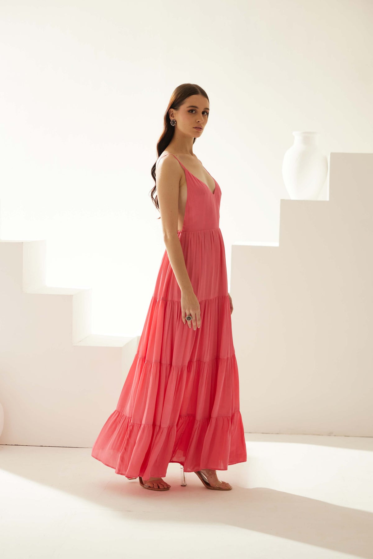 Peach Tier Maxi Dress