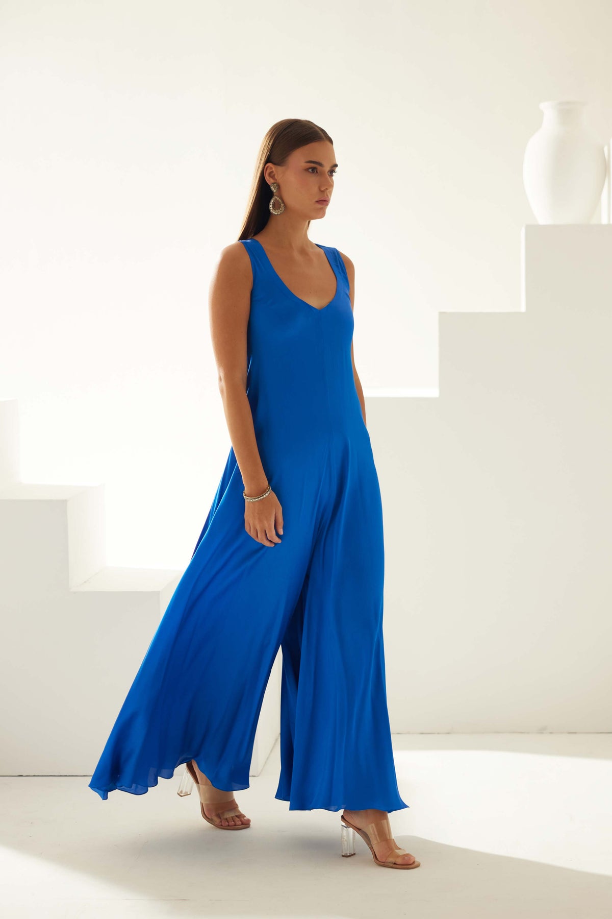 Cobalt Blue Sleeveless Jumpsuit