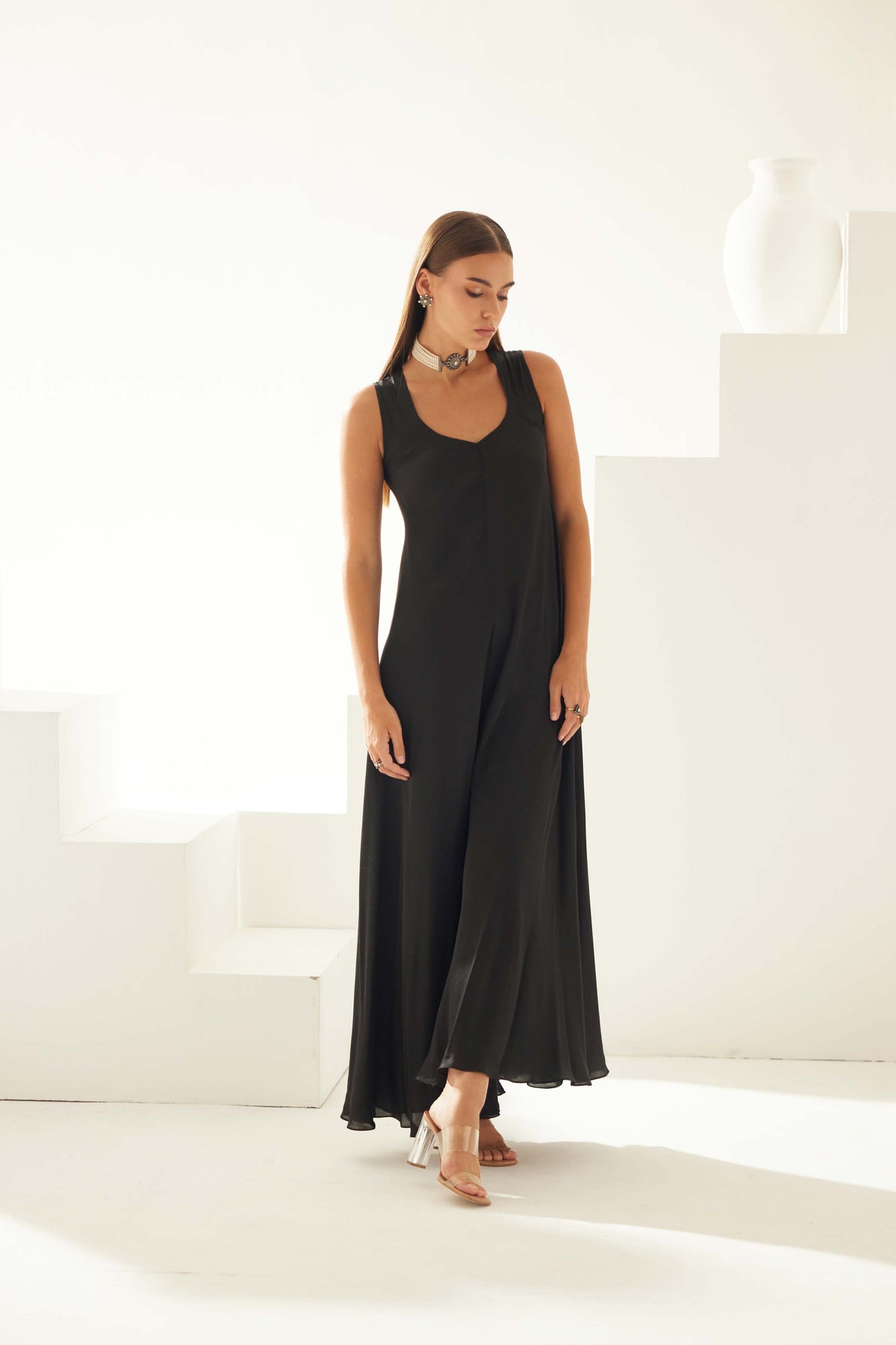 Black Sleeveless Jumpsuit