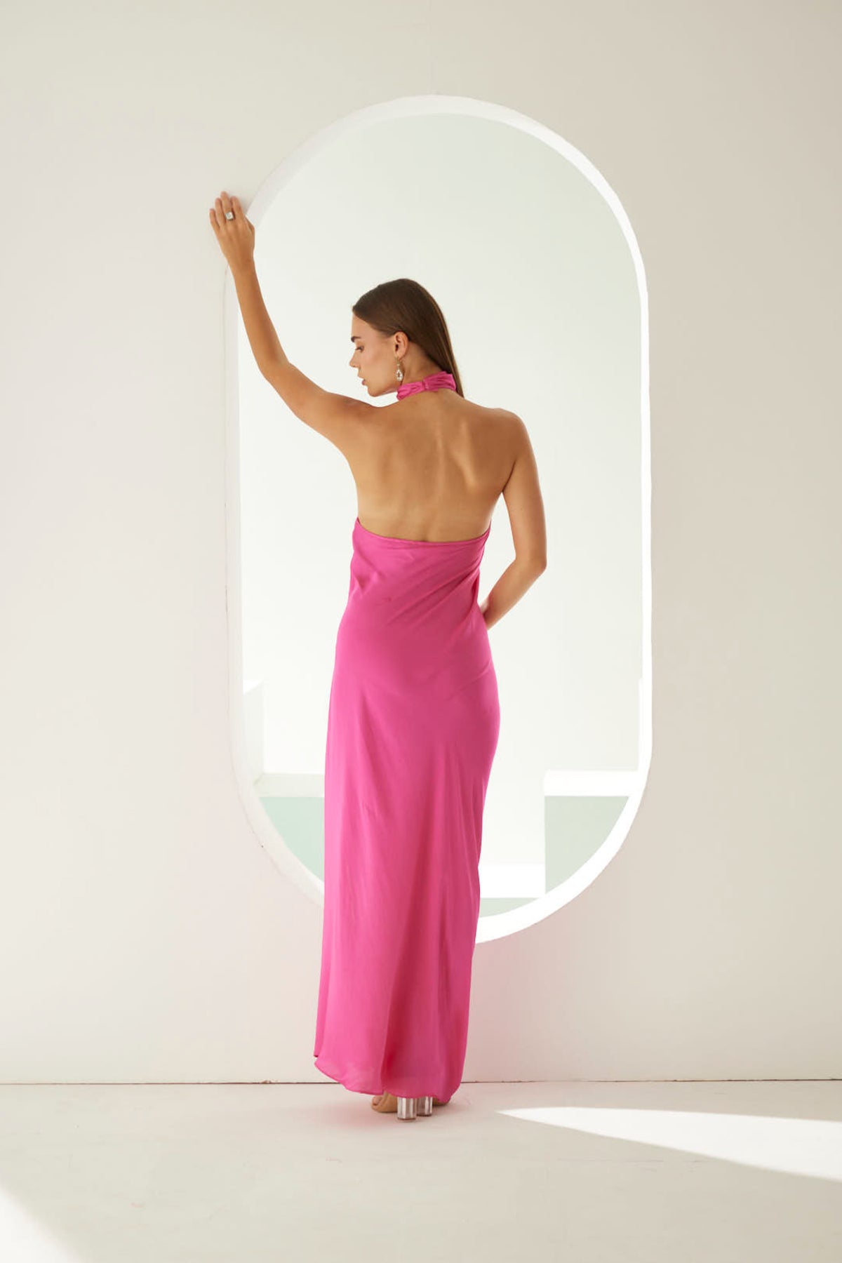 Pink Halter Maxi Dress