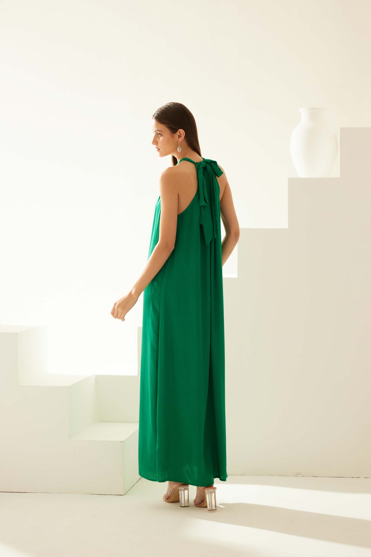 Green Halter Maxi Dress