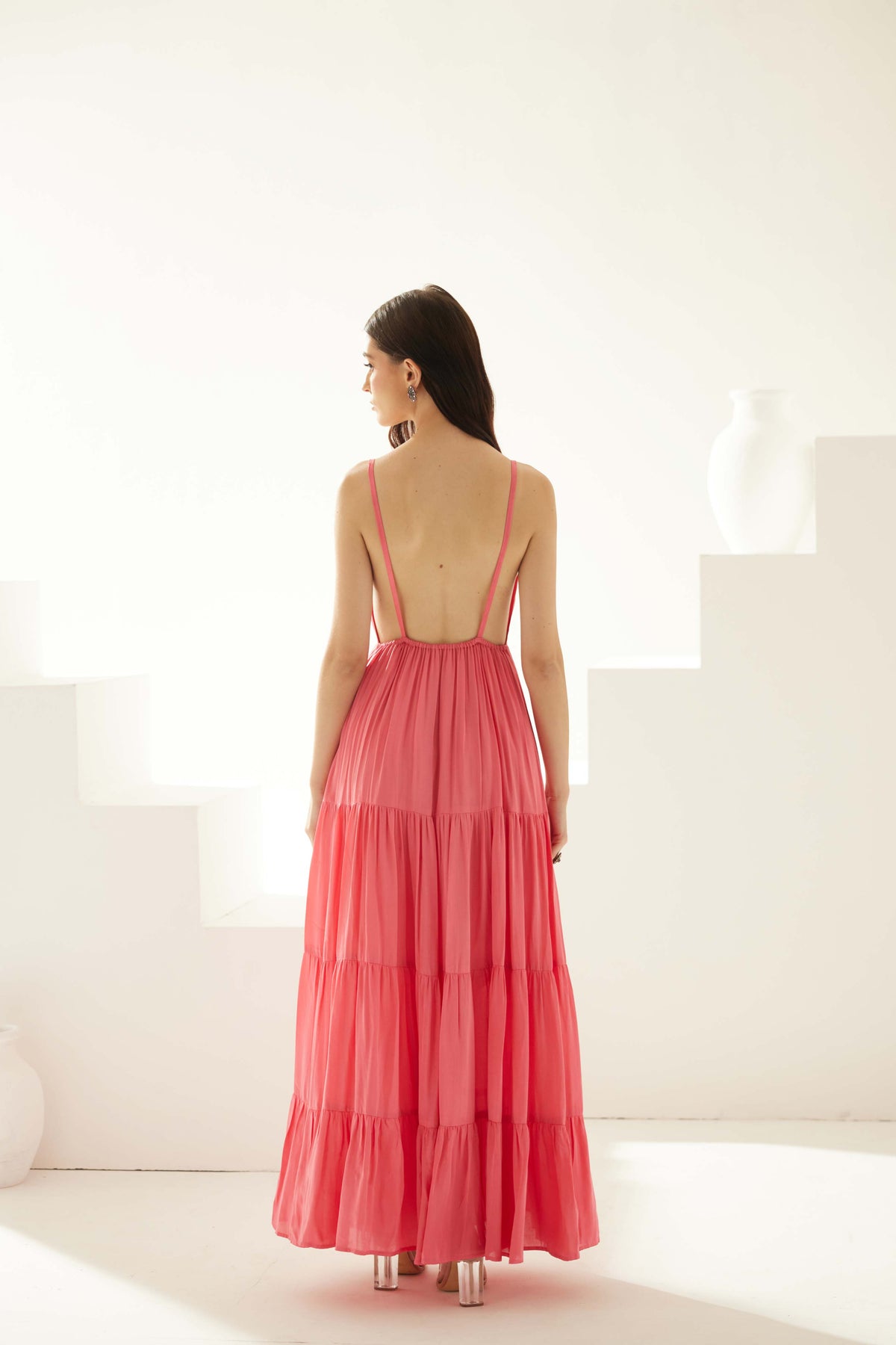 Peach Tier Maxi Dress