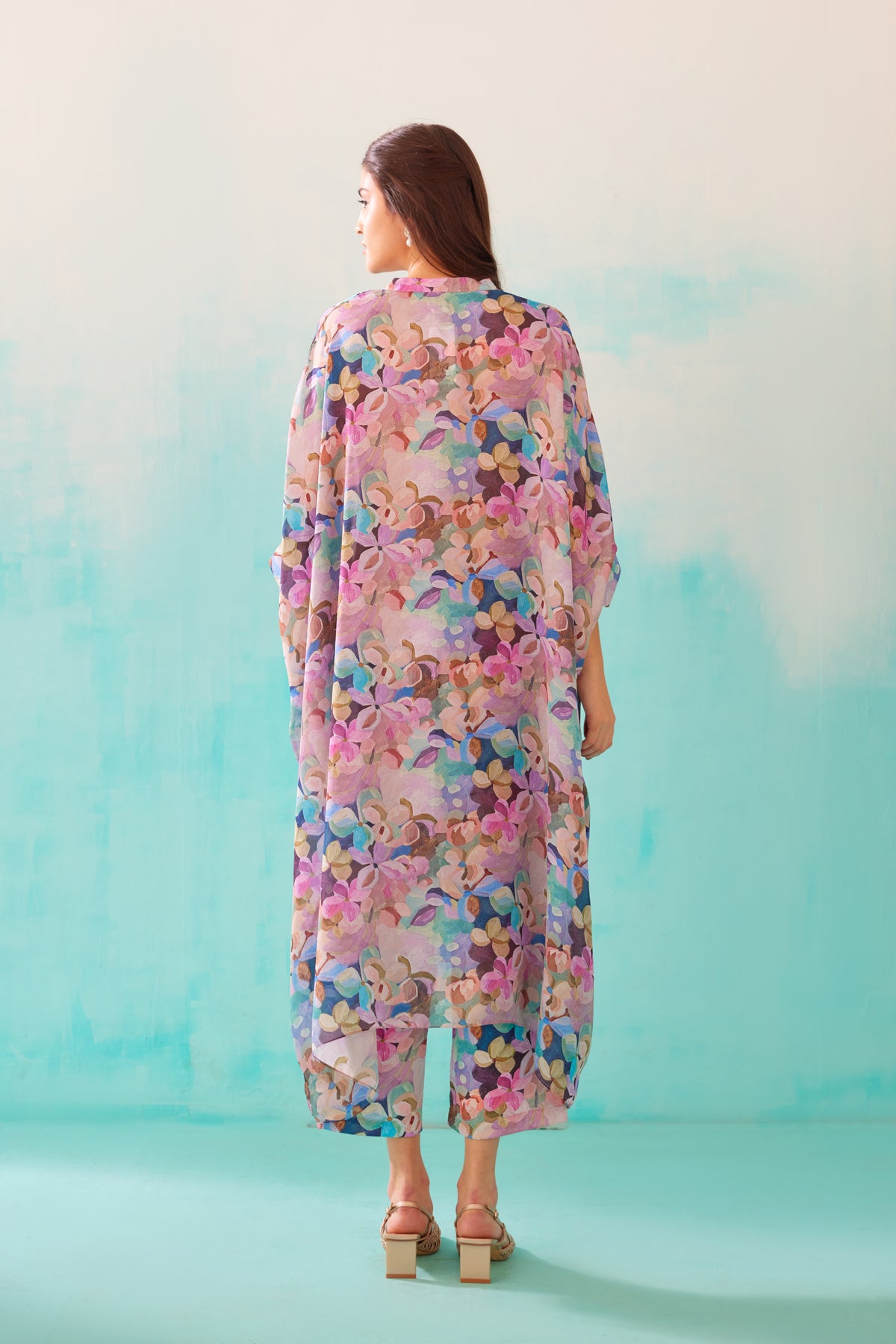 Floral Printed Long Kaftan