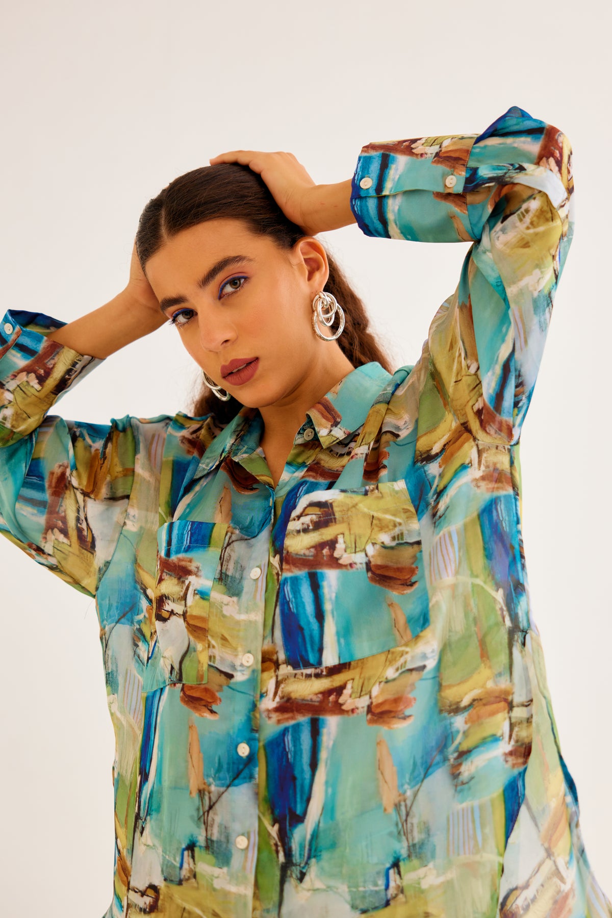 Brushstroke Printed Pocket Shirt