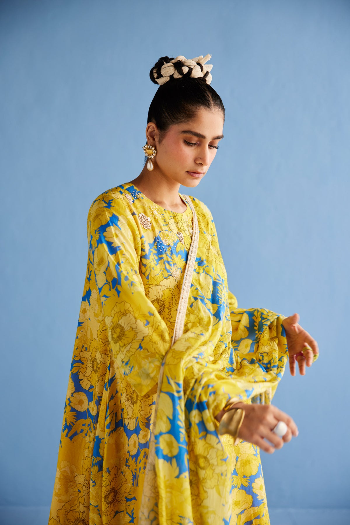 Yellow A Line Kurta Set