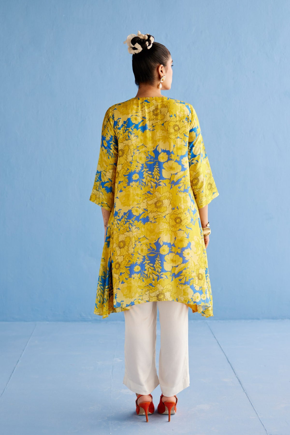 Yellow A Line Kurta Set