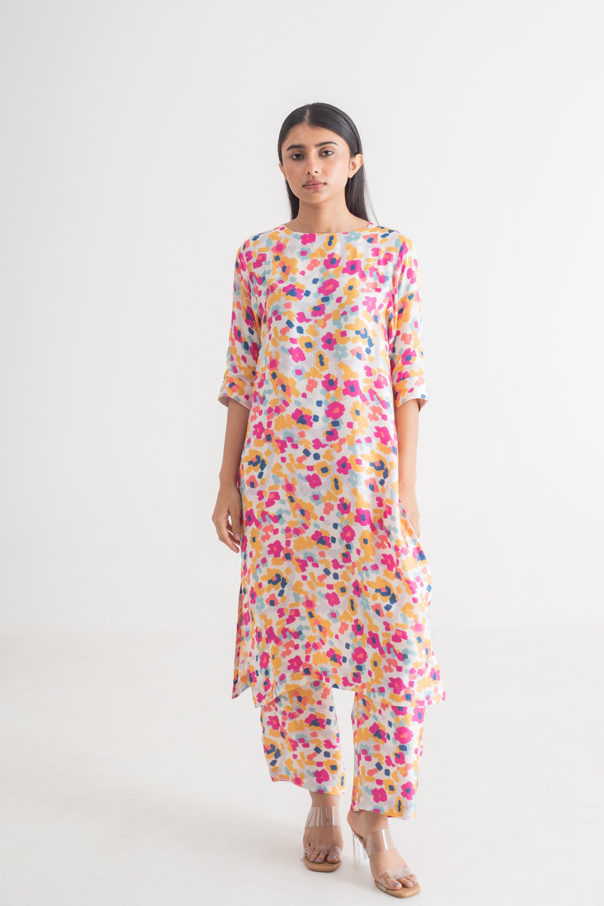 Multicolour Floral  Kurta Set