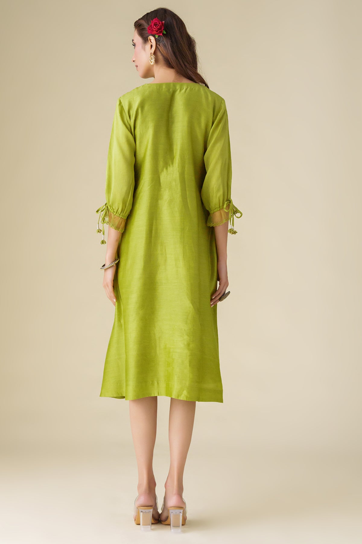 Lime Green Flowy Paavni Dress