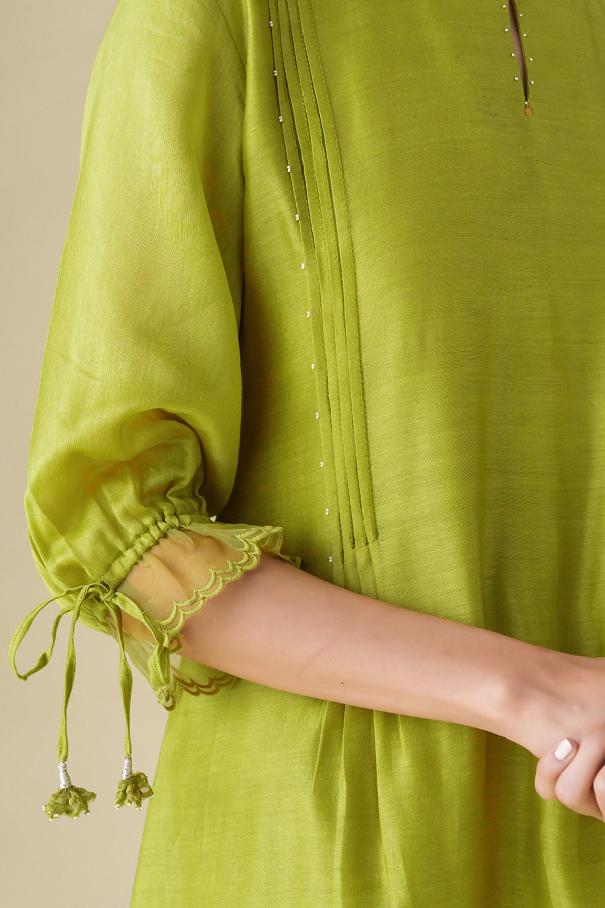 Lime Green Flowy Paavna Kurta