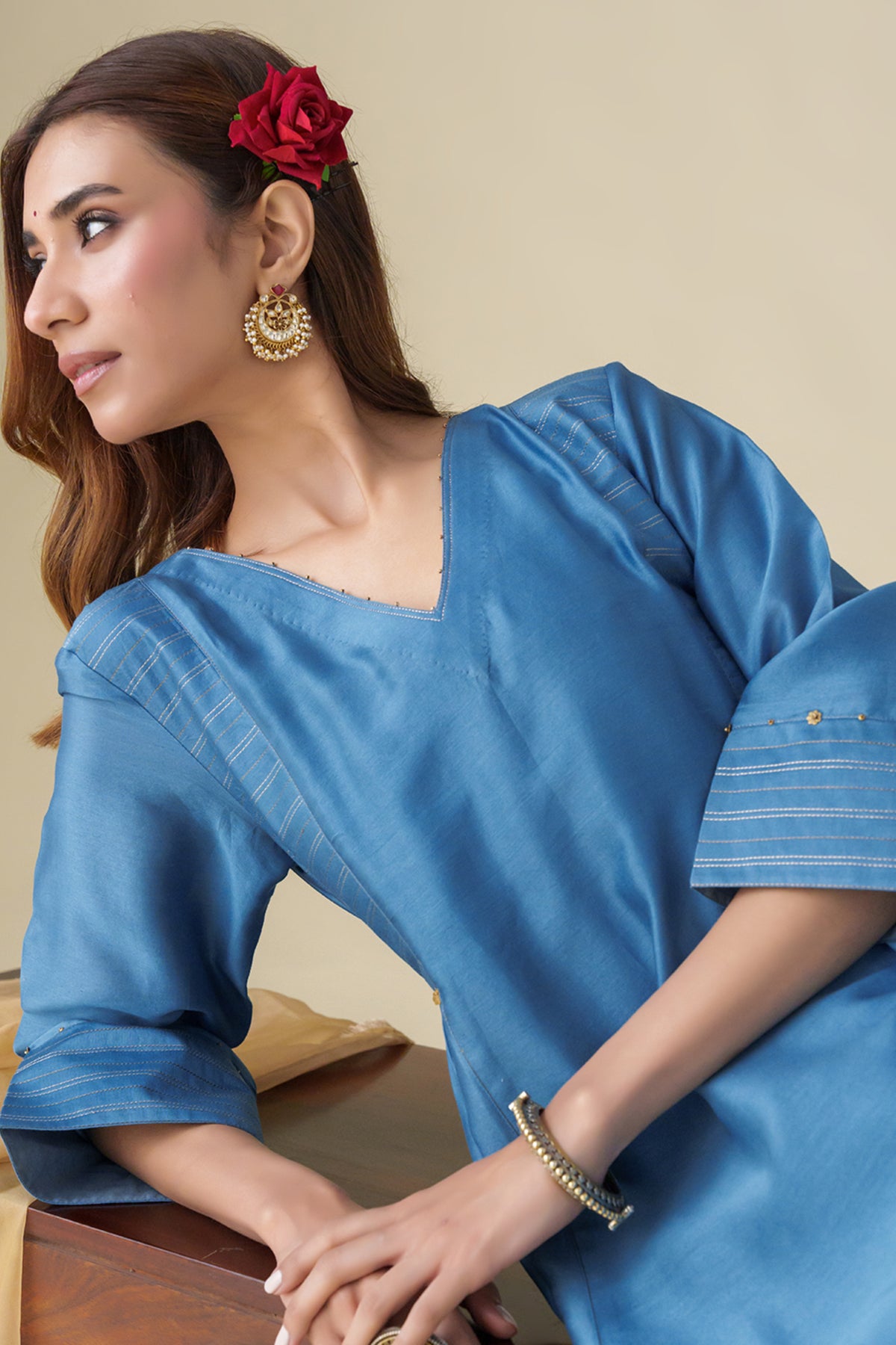 Embellished Vaayu Kurta With Slip