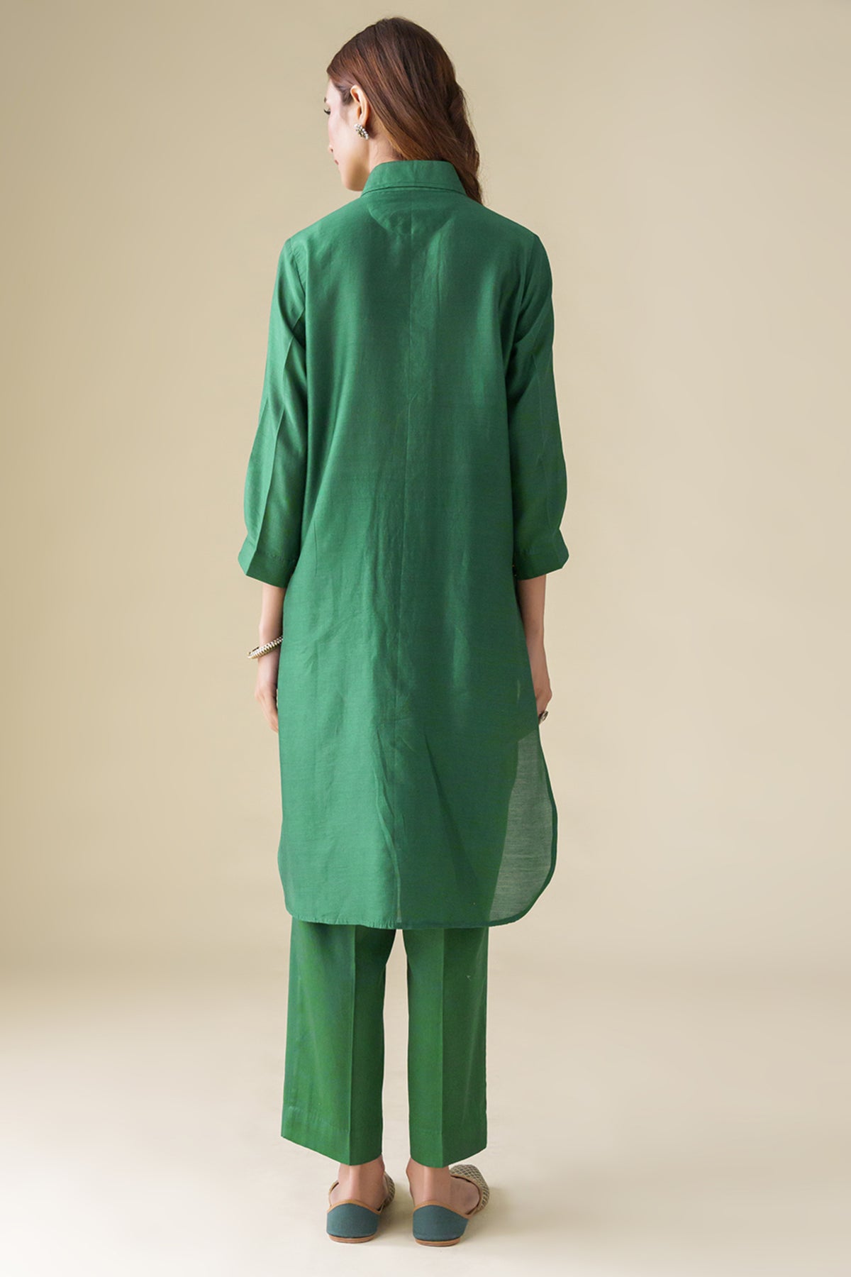 Bottle Green Embellished Prisha Tunic