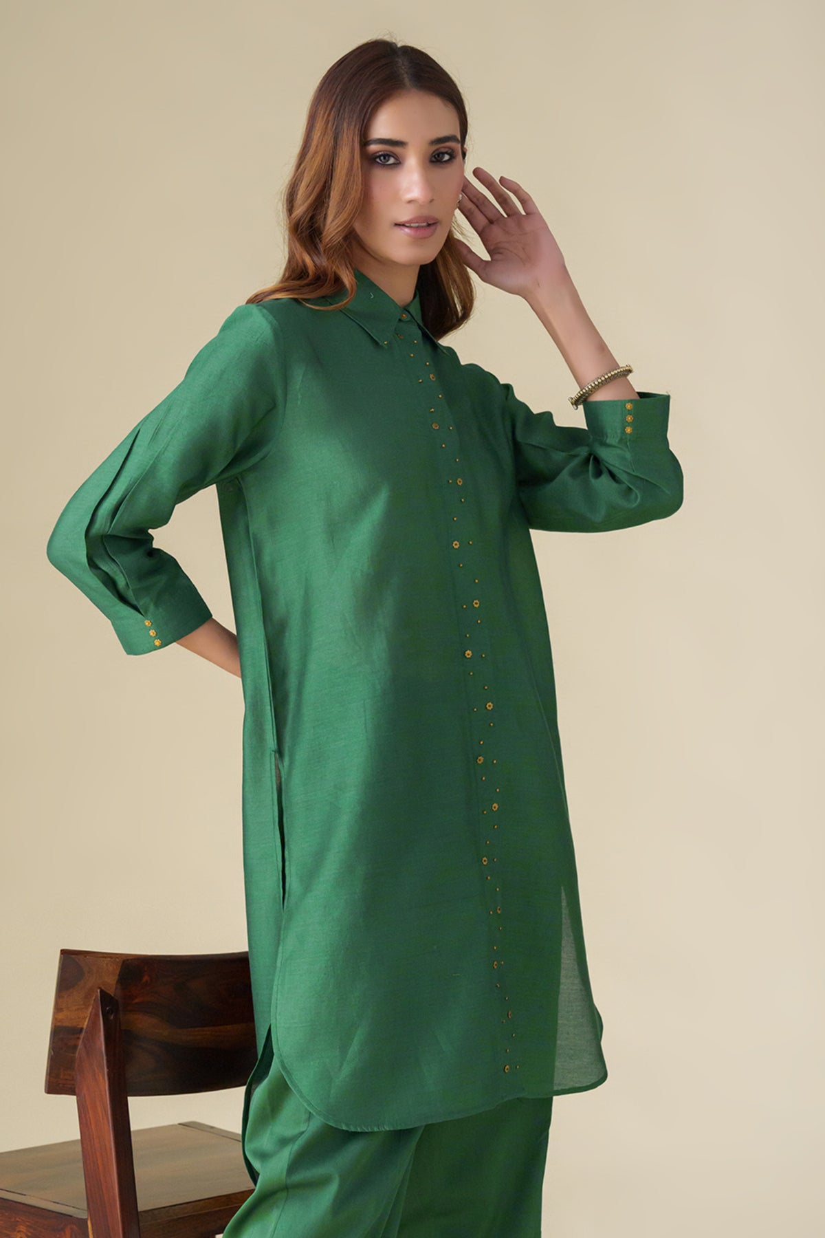 Bottle Green Prisha Tunic Set