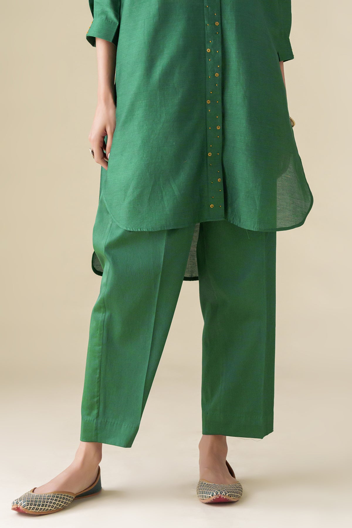 Bottle Green Prisha Tunic Set