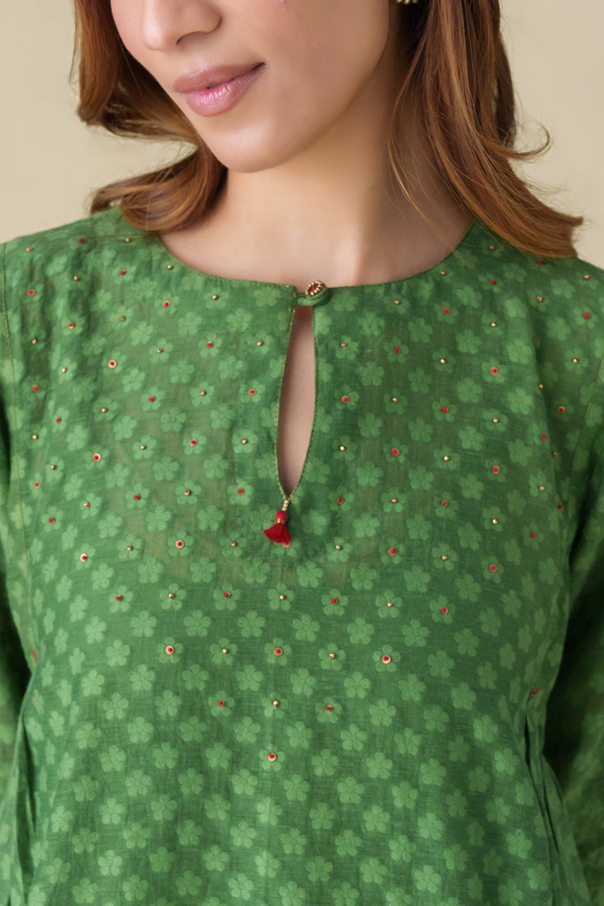 Embroidered Vrinda Kurta With Slip