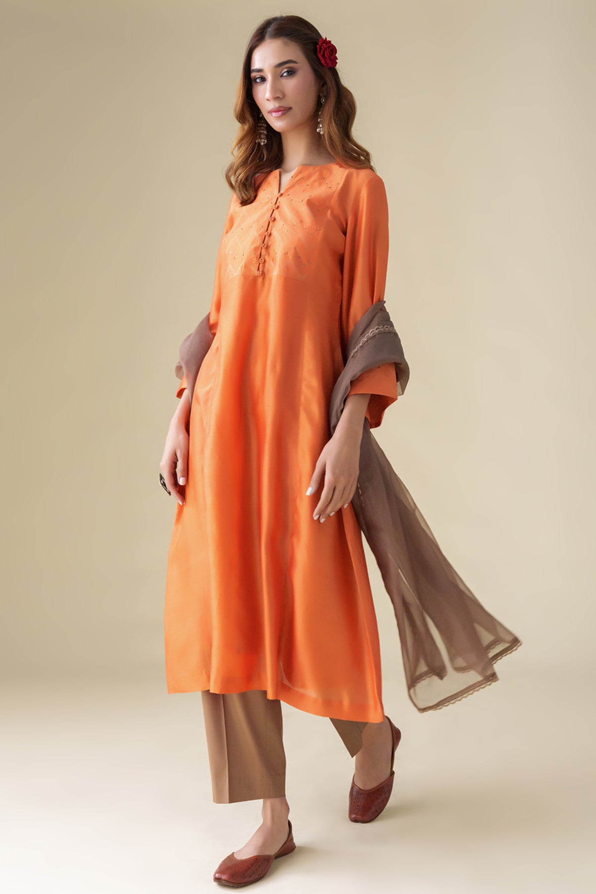 Orange Sandhya Kurta Set