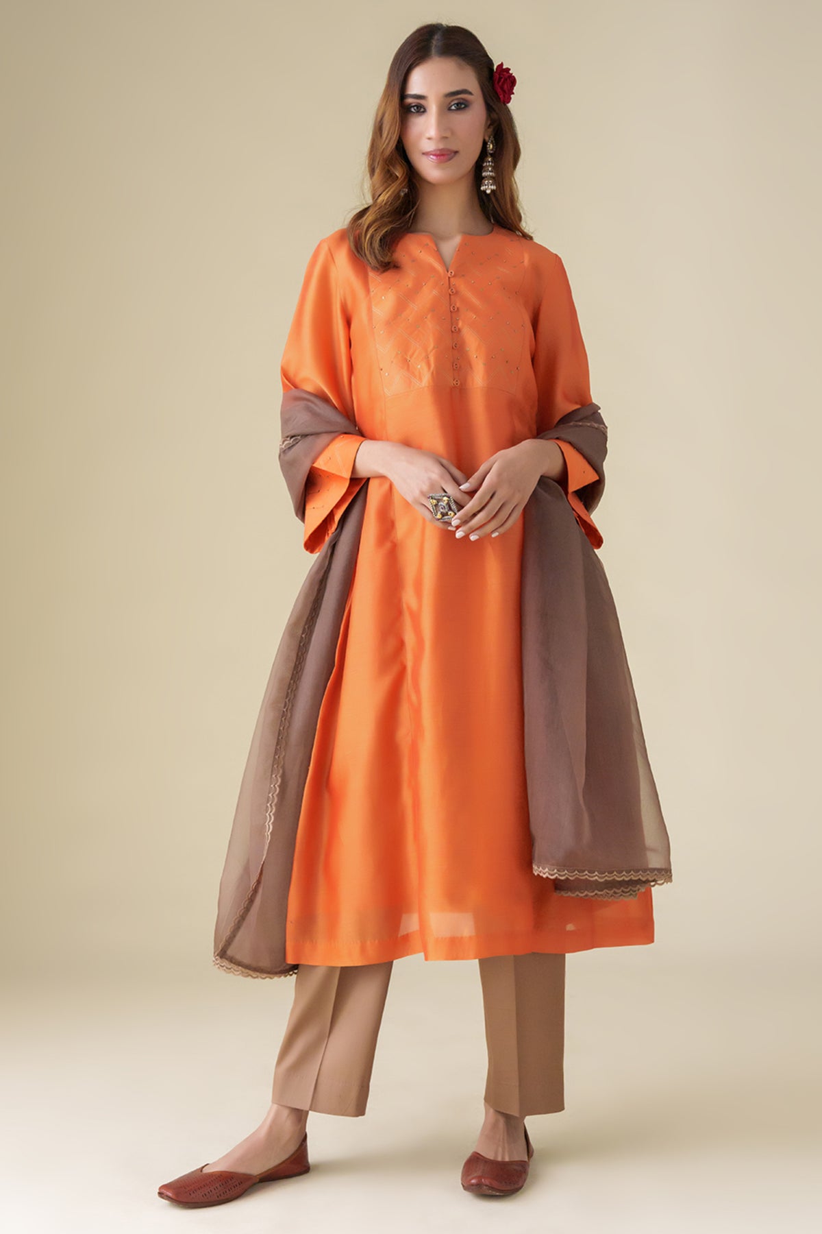 Orange Sandhya Kurta Set