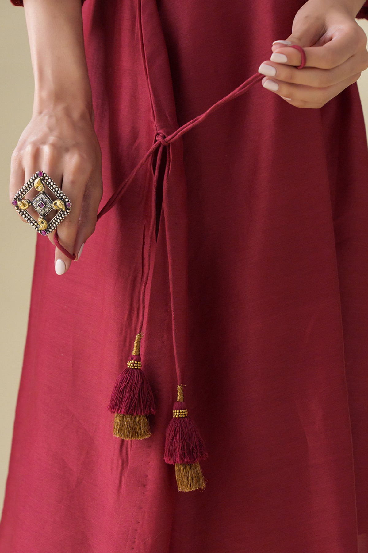 Embellished Maroon Aadhya Kurta