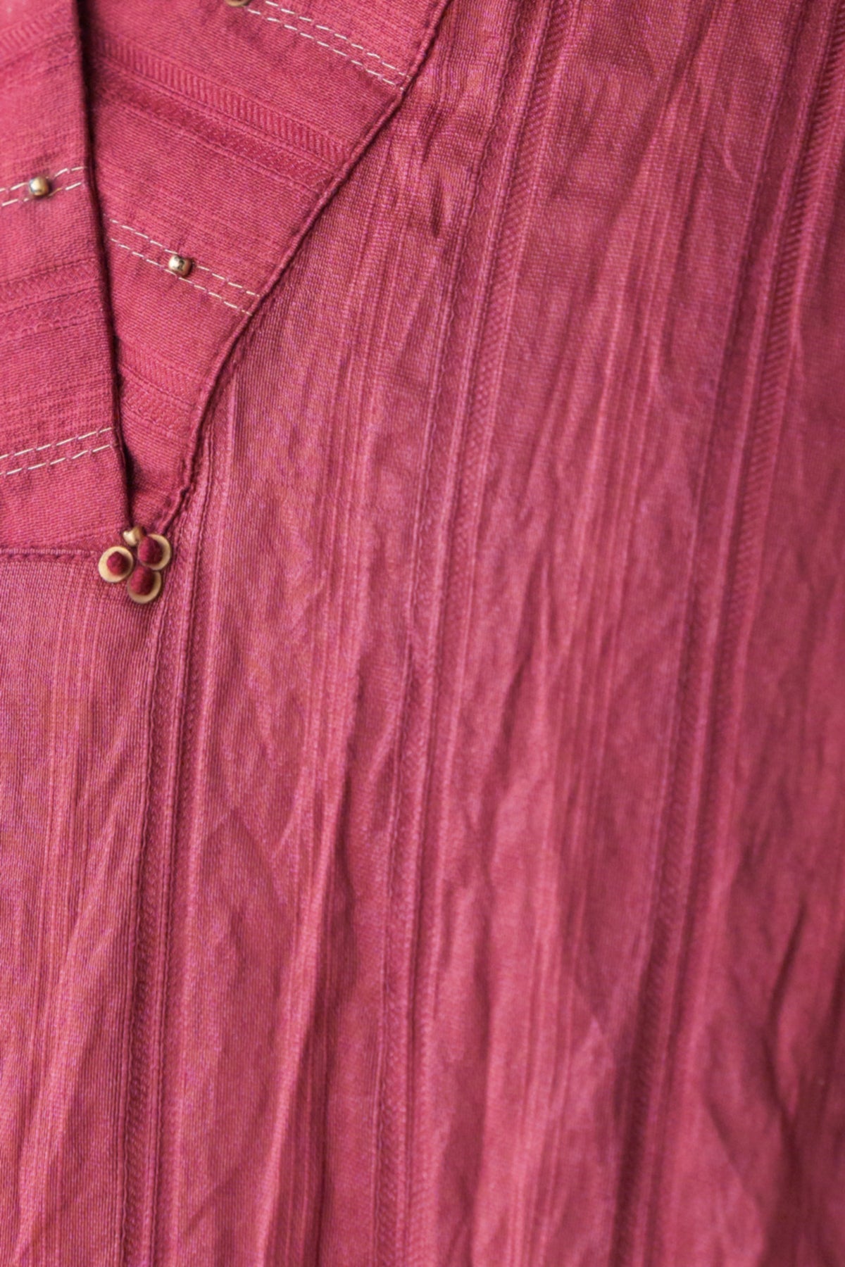 Maroon Crinkle Kurta With Slip