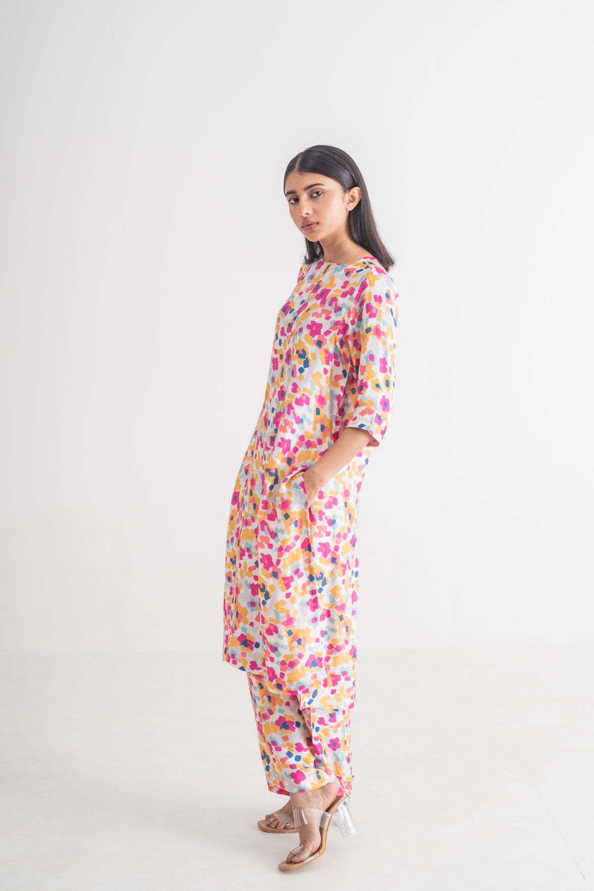 Multicolour Floral  Kurta Set