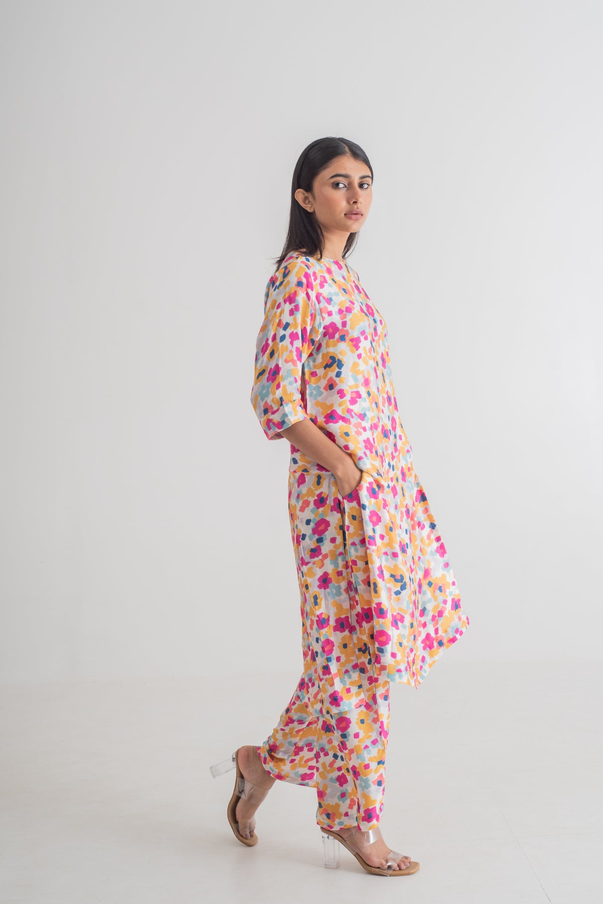 Multicolour Floral  Kurta Set