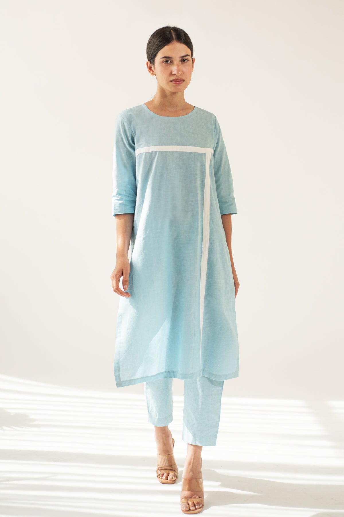 Blue Applique Kurta With Pant