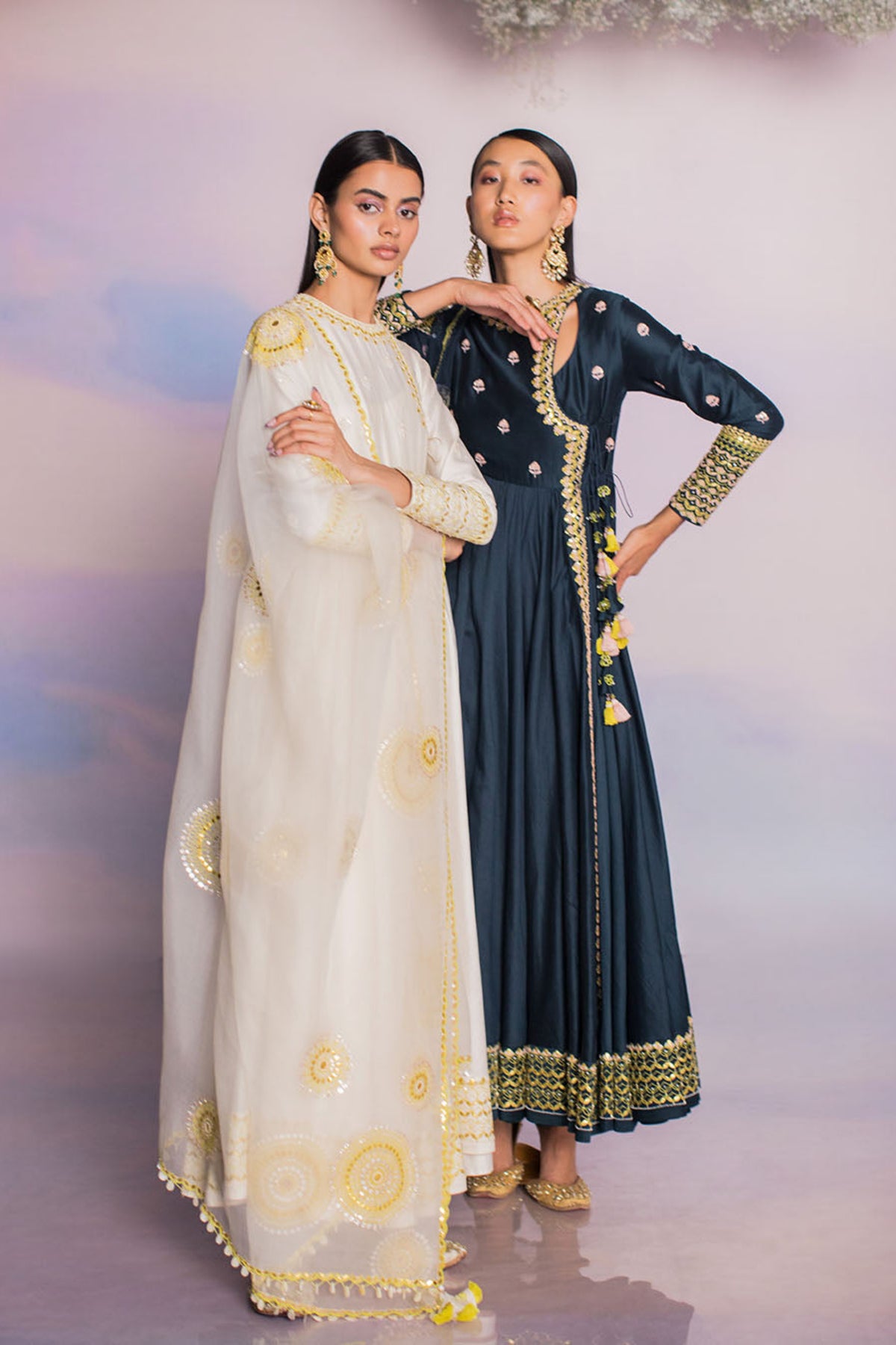 Night Sky Chanderi Anarkali Set