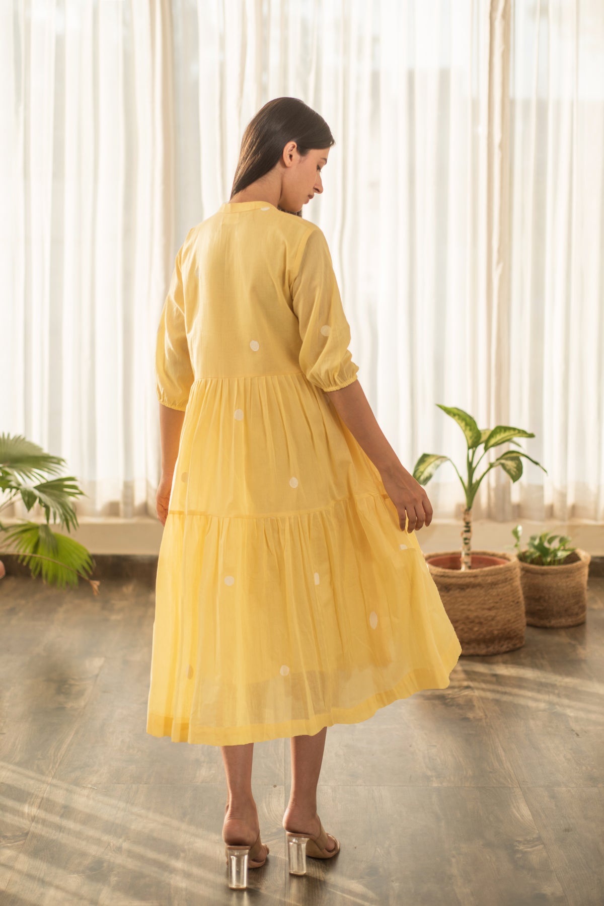 Yellow Polka Tier Dress