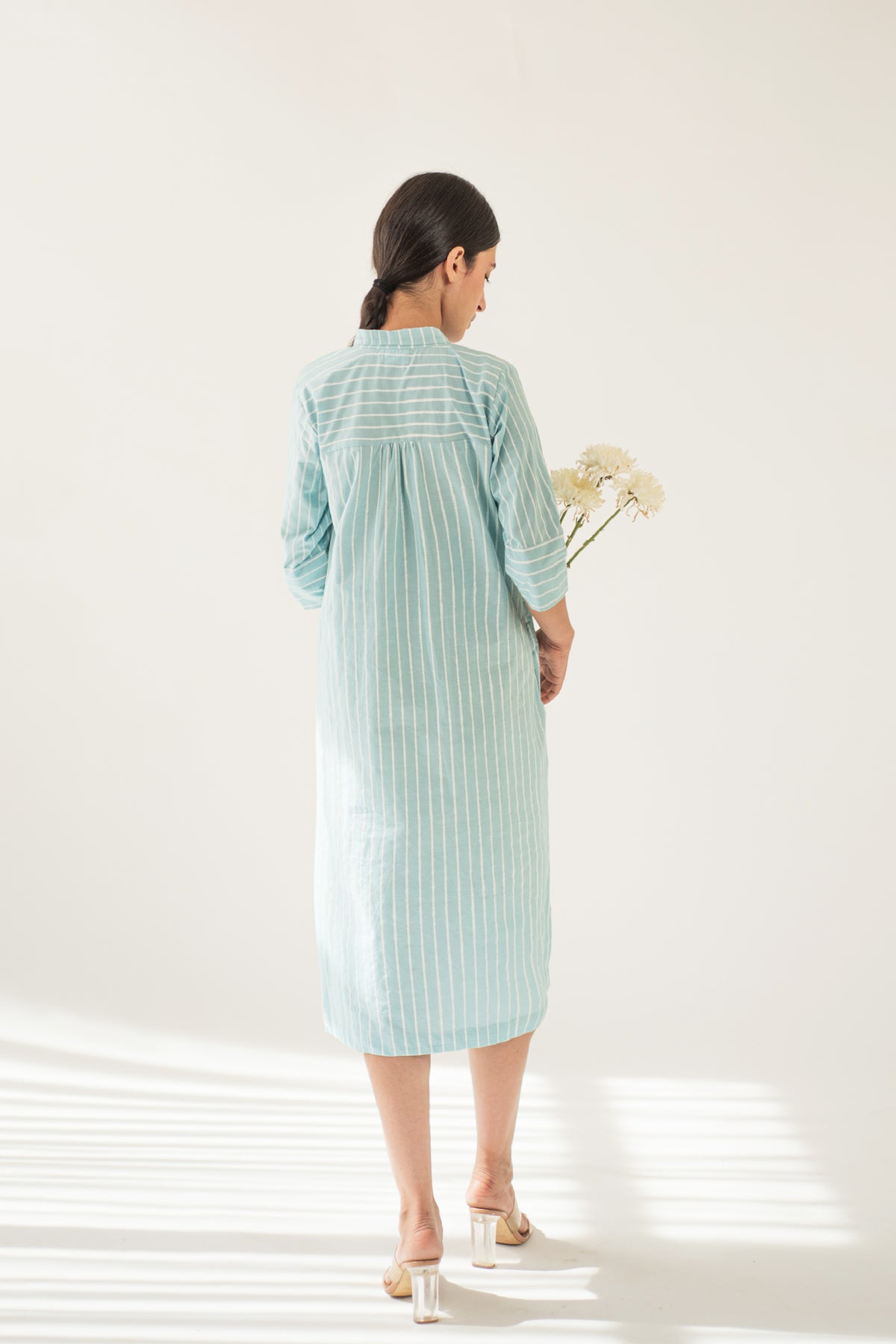 Blue Stripe Shirt Dress