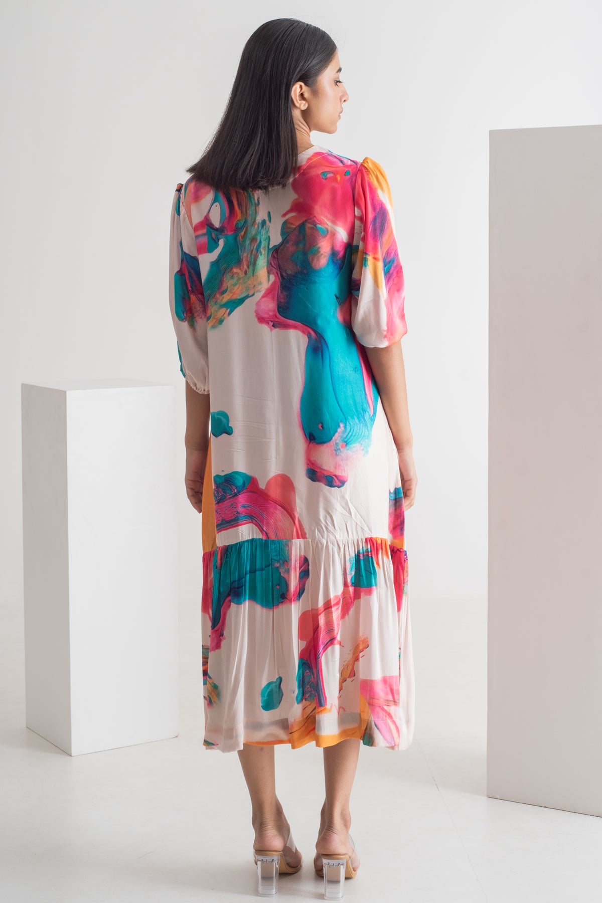 Multicolour Abstract Print  Dress