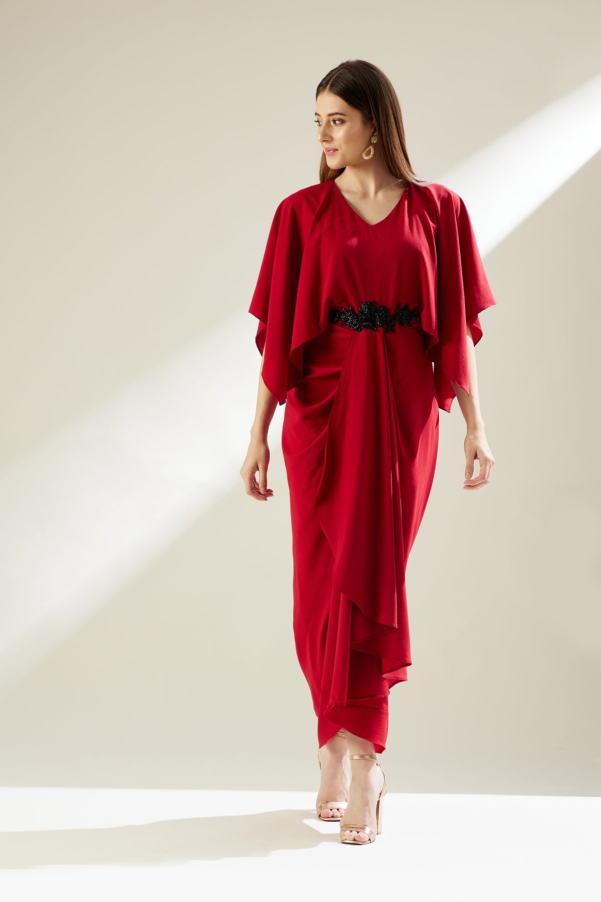 Crimson Drape Dress