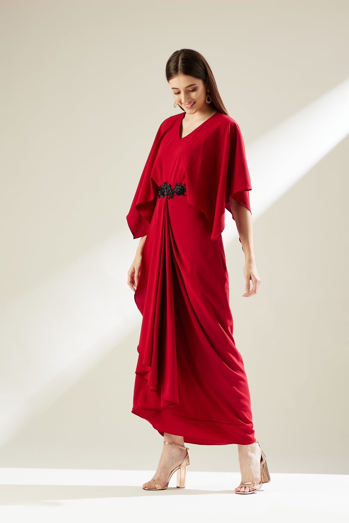 Crimson Drape Dress