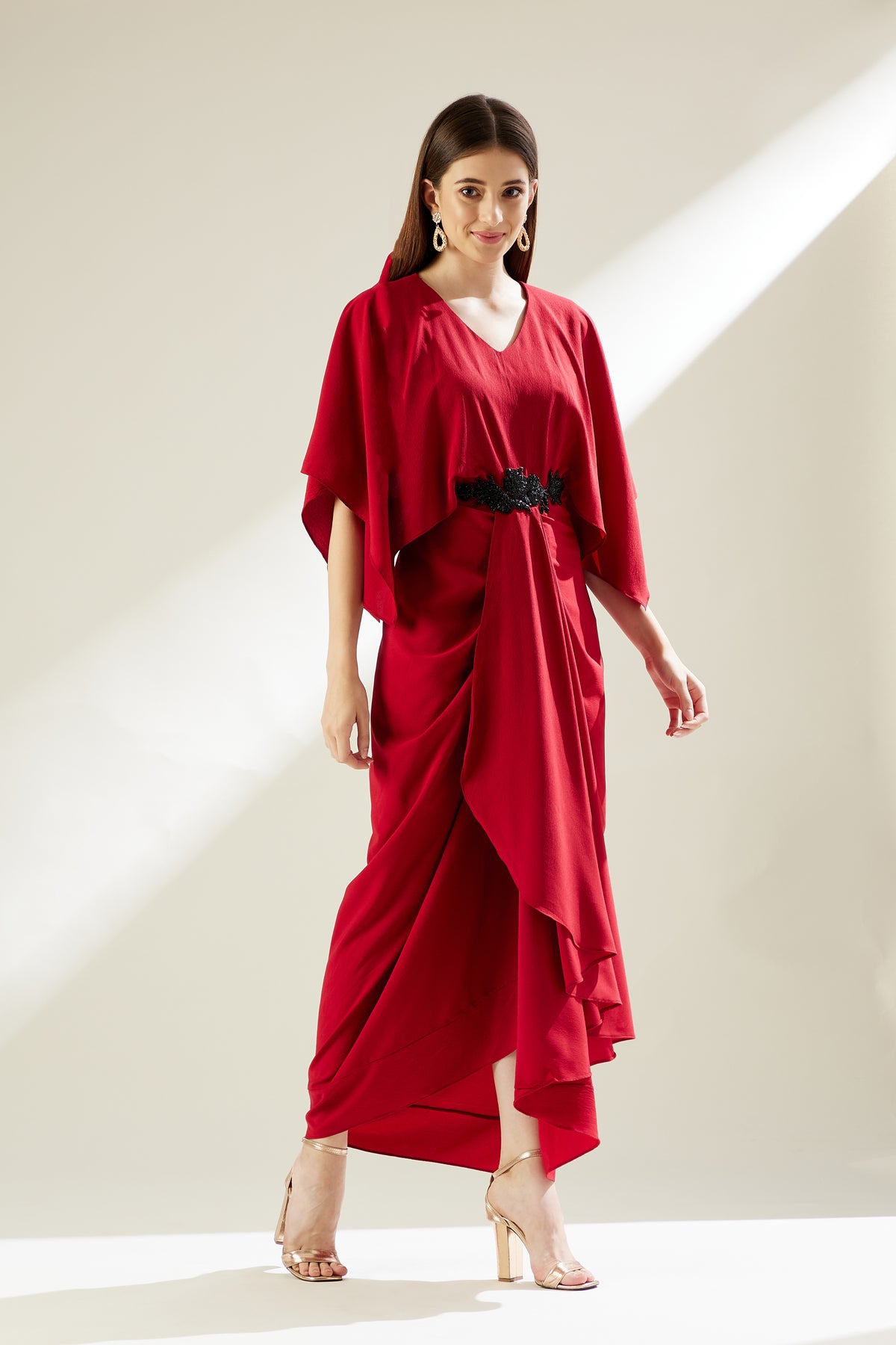 Crimson Drape Dress