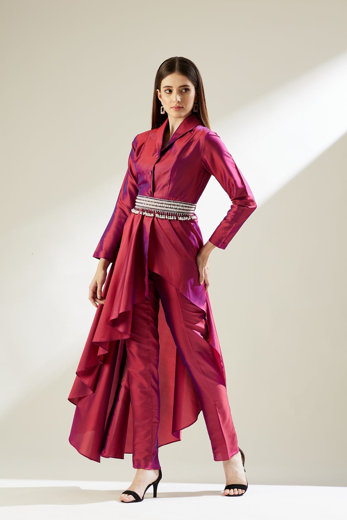 Fuchsia Drape Tunic Set