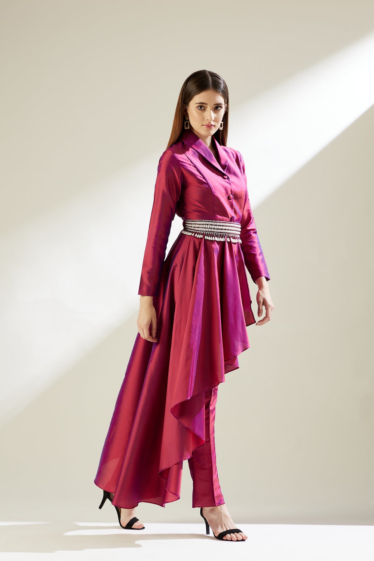 Fuchsia Drape Tunic Set