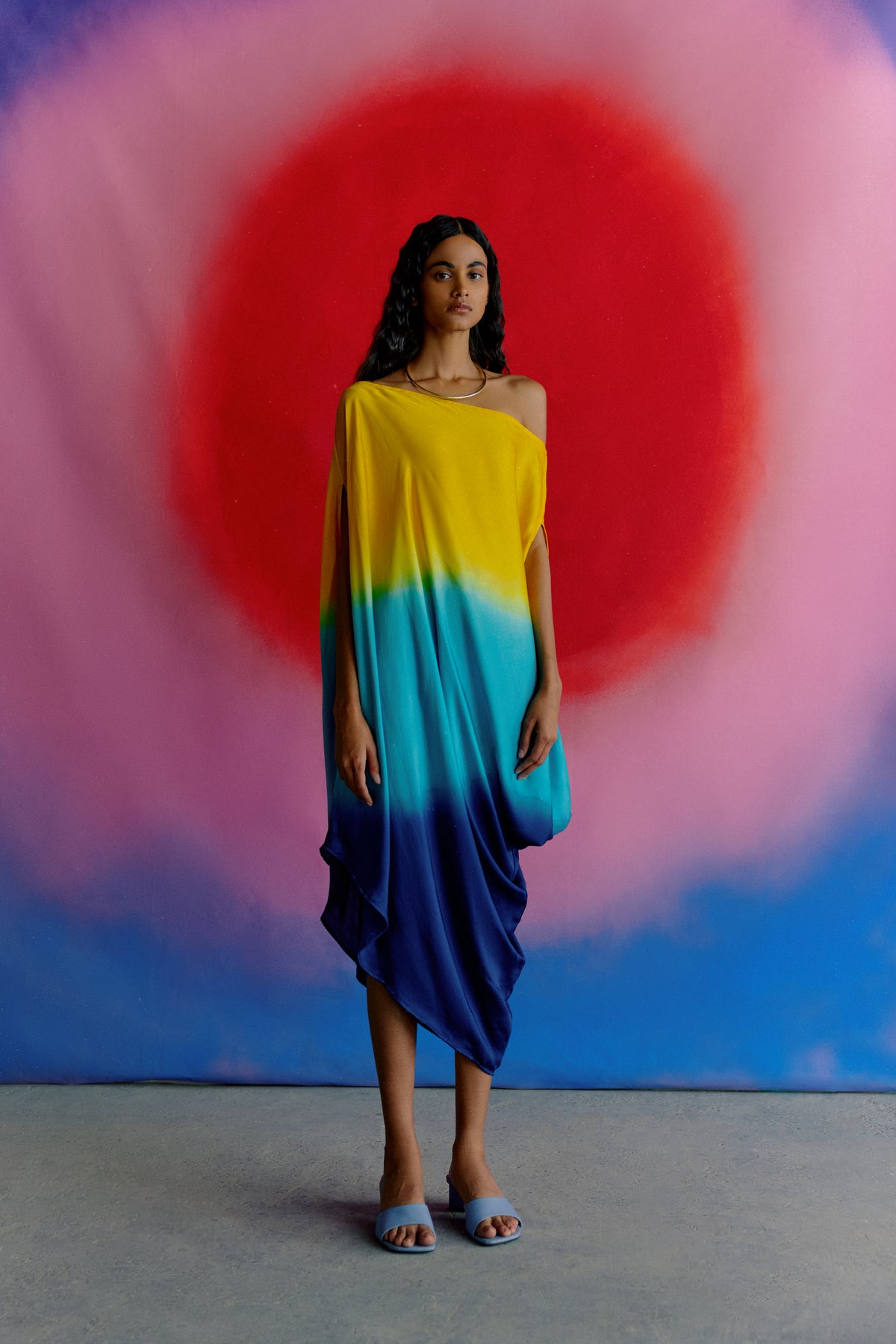 Leheriya draped dress