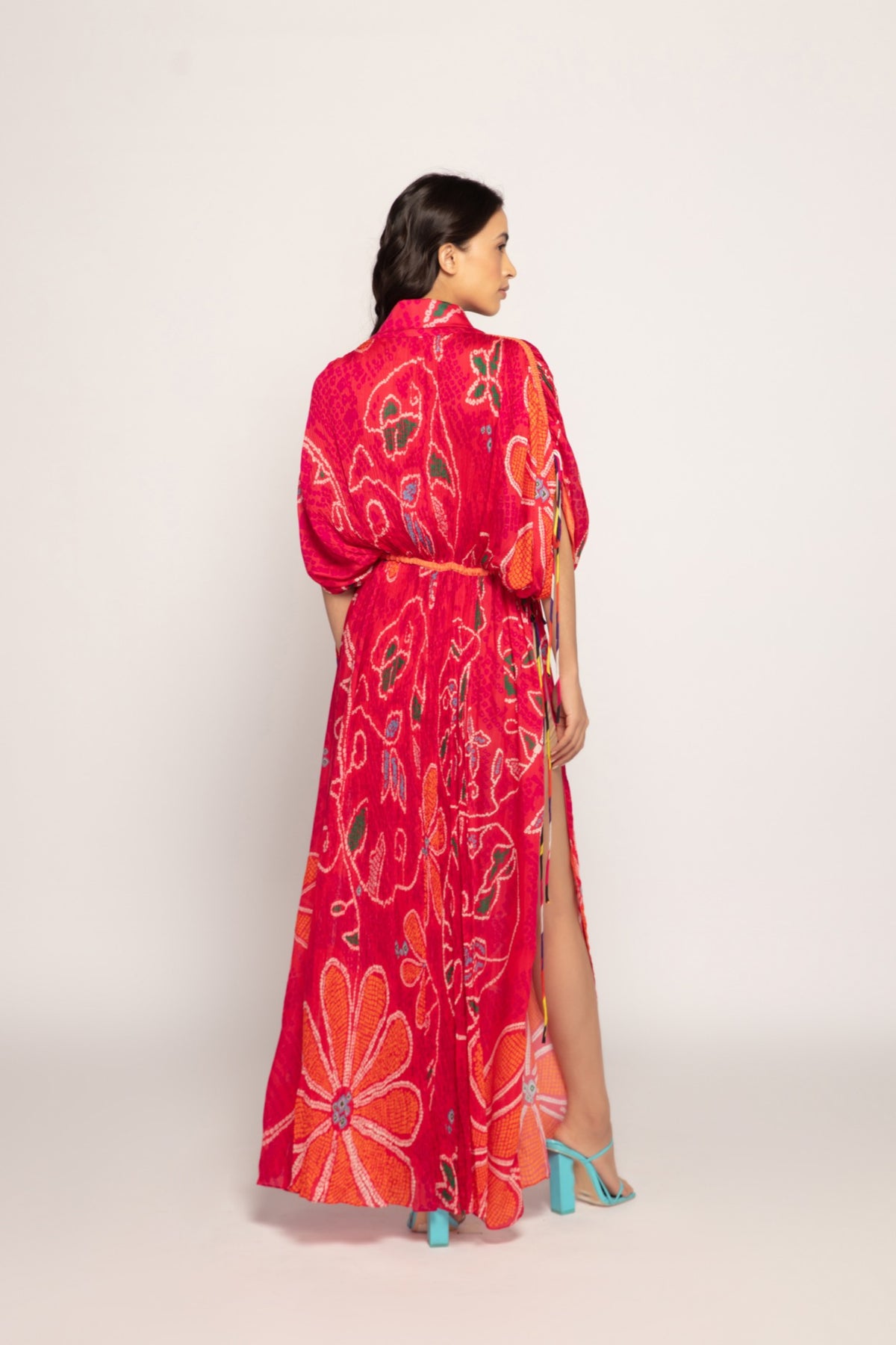 Marigold Bandhani Print Kaftan