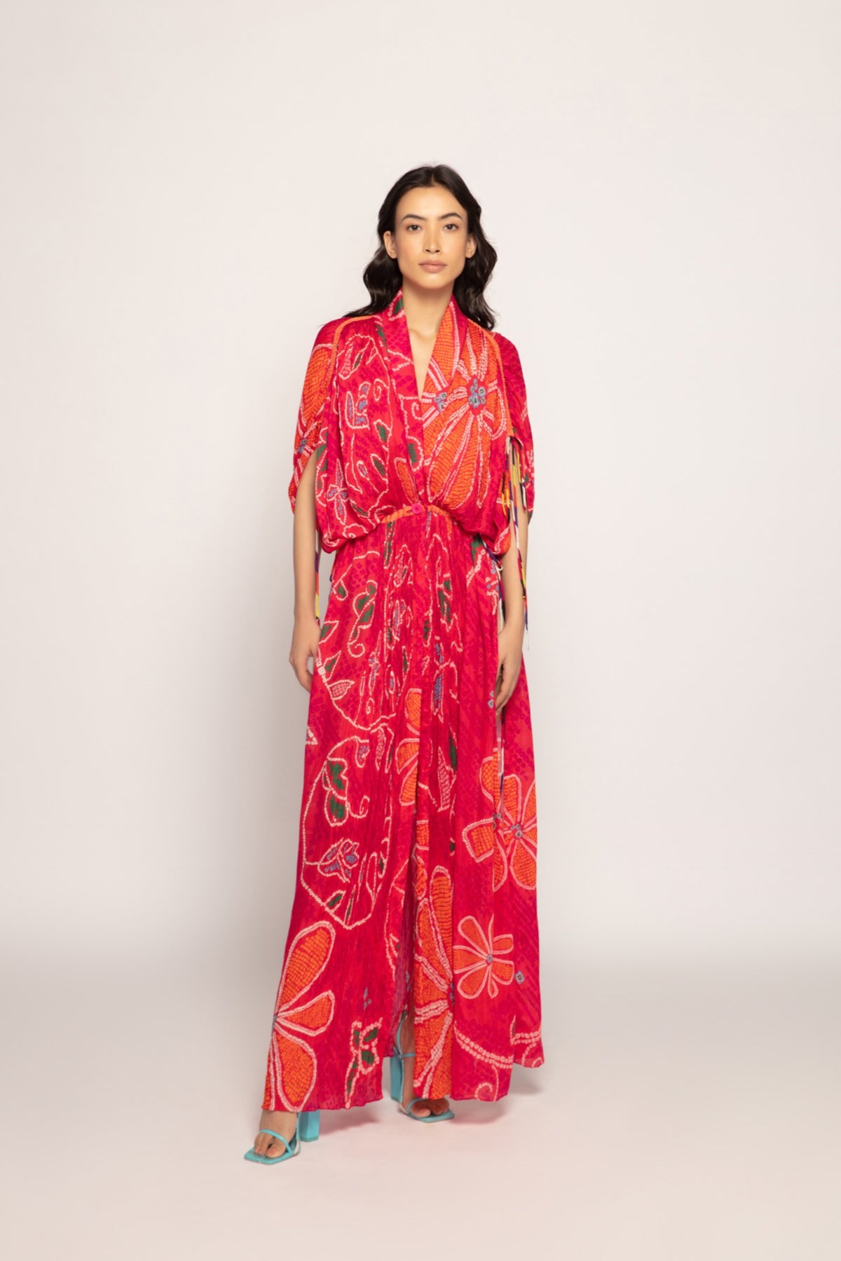 Marigold Bandhani Print Kaftan