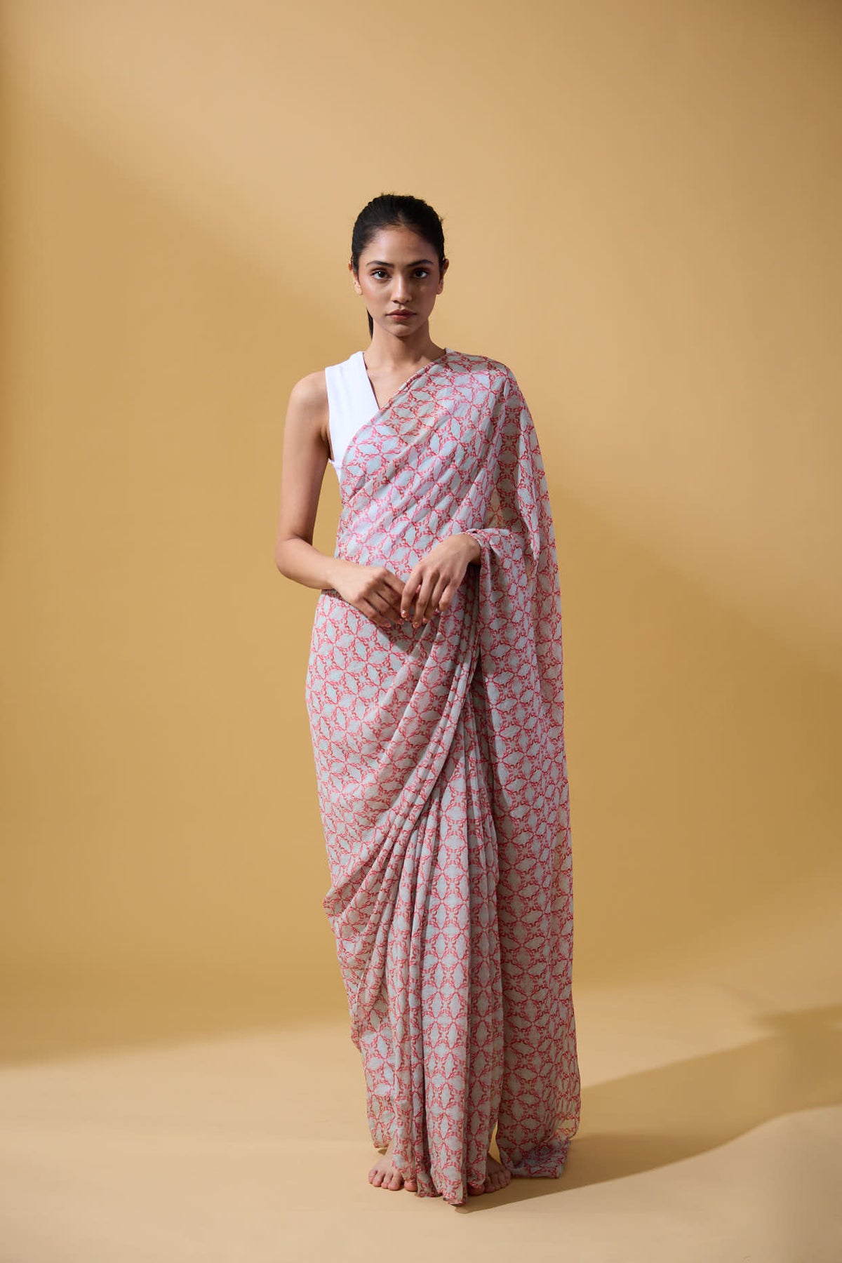 Powder Blue Lobster Saree