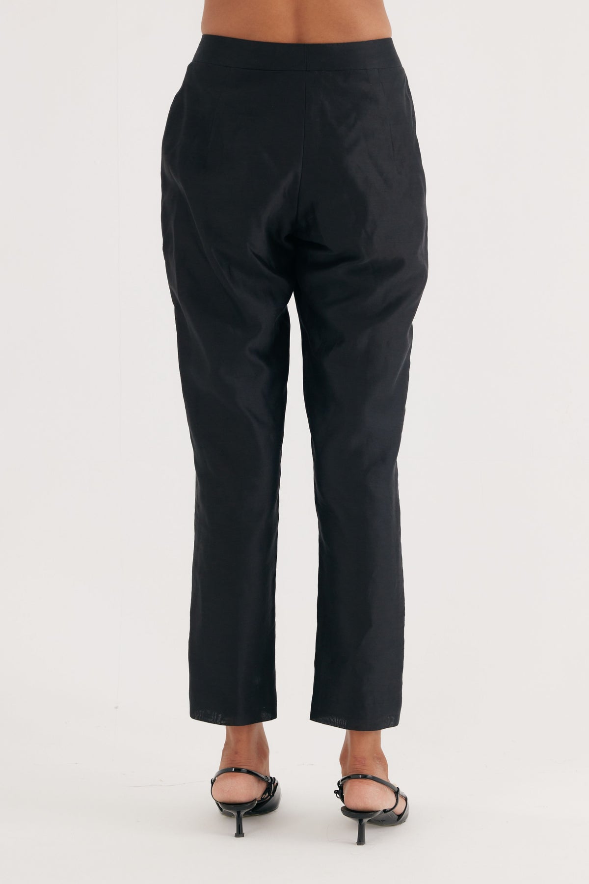 Black Chanderi Narrow Pant