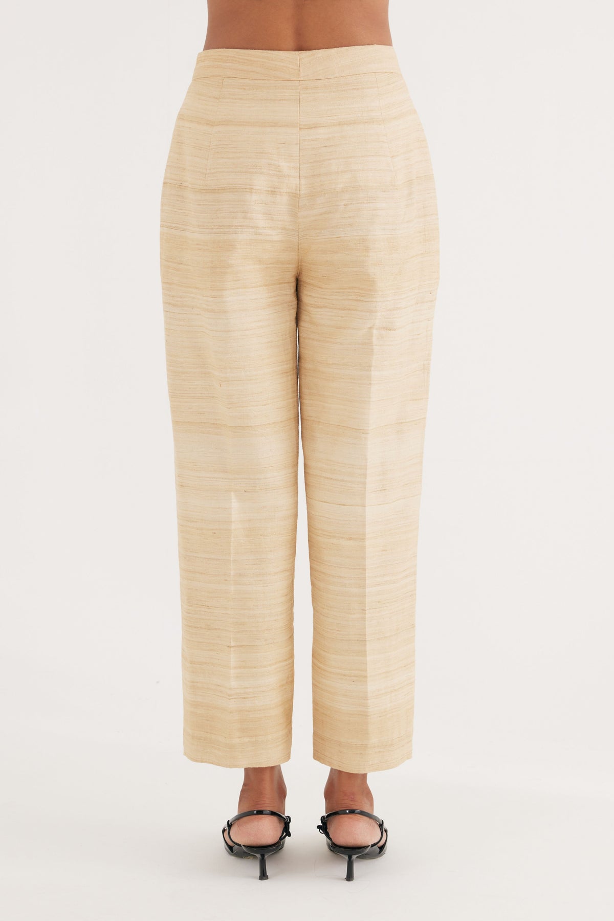 Natural Tussar Silk Straight Pants