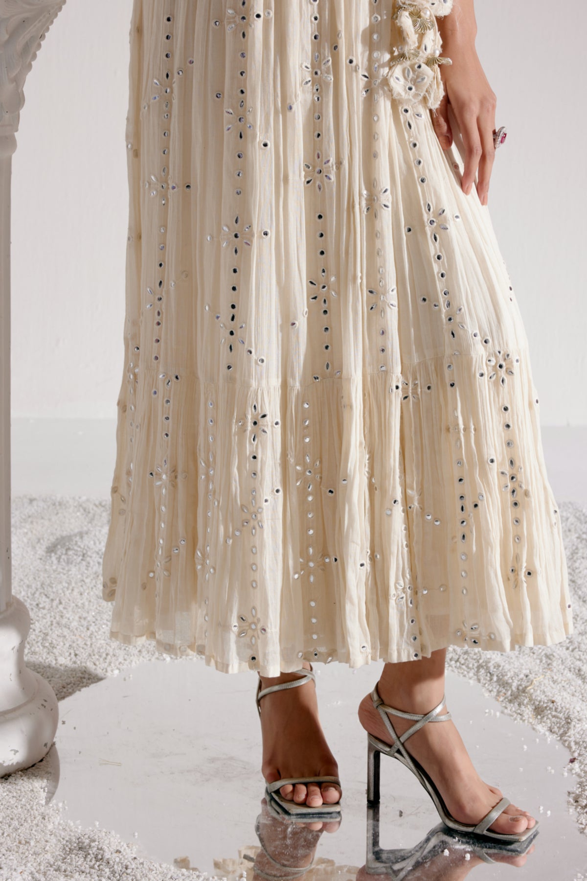 Off White Anarkali With Dupatta