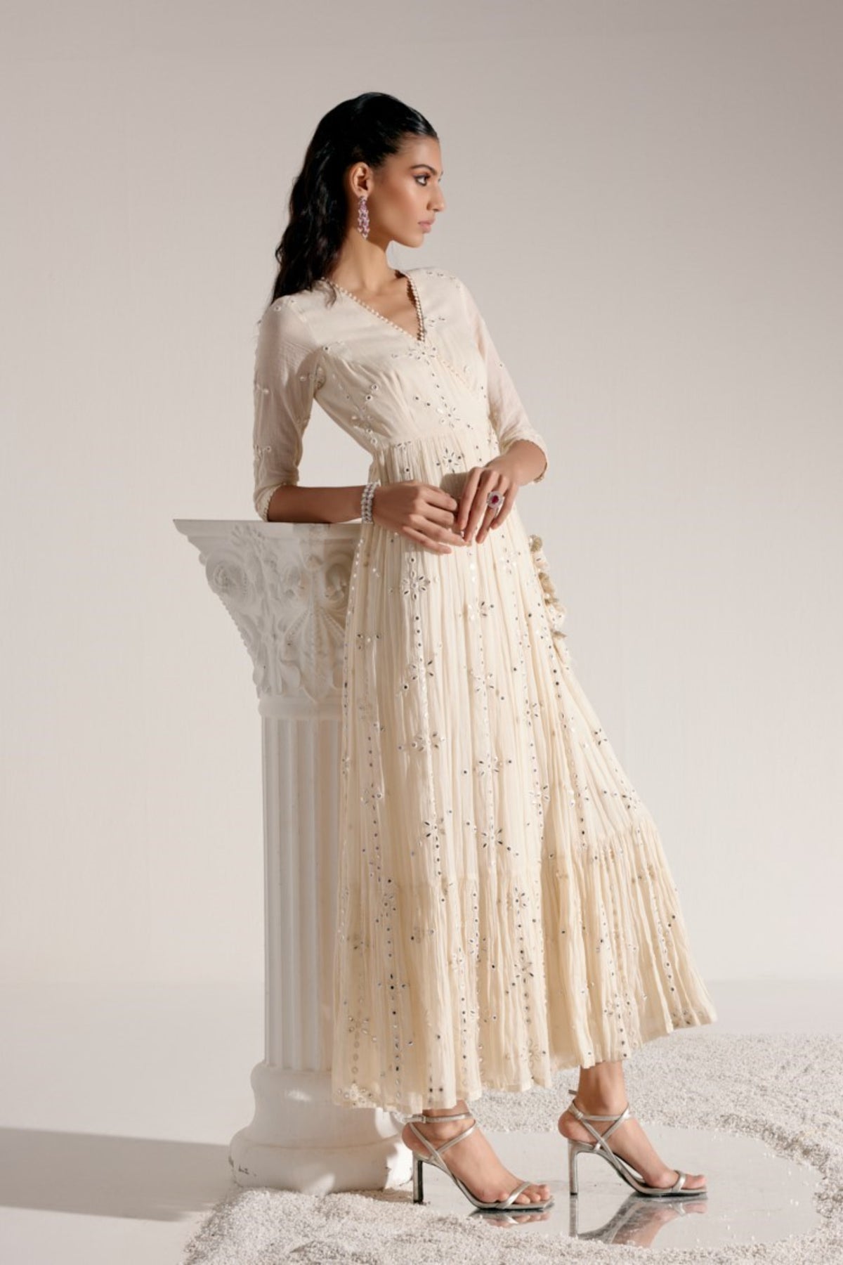 Off White Anarkali With Dupatta