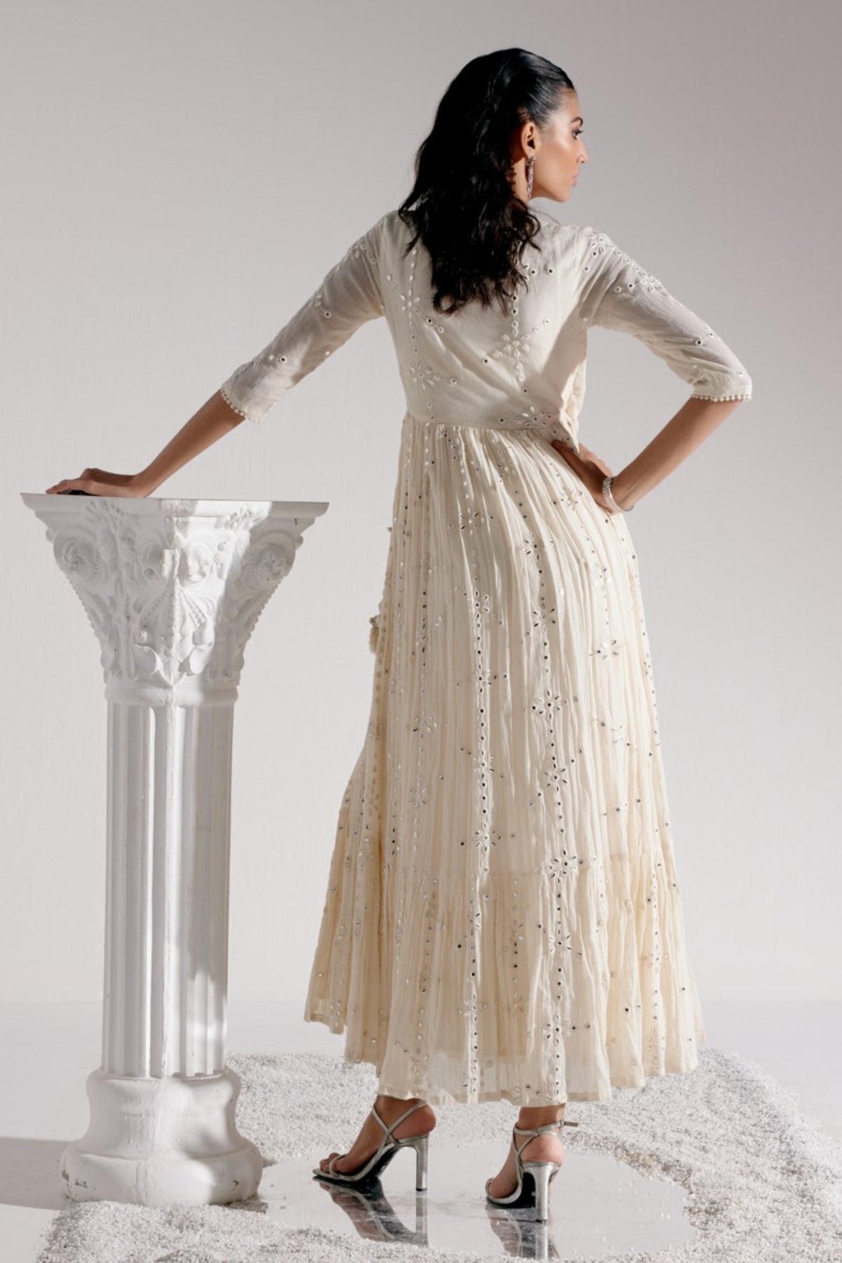 Off White Anarkali With Dupatta